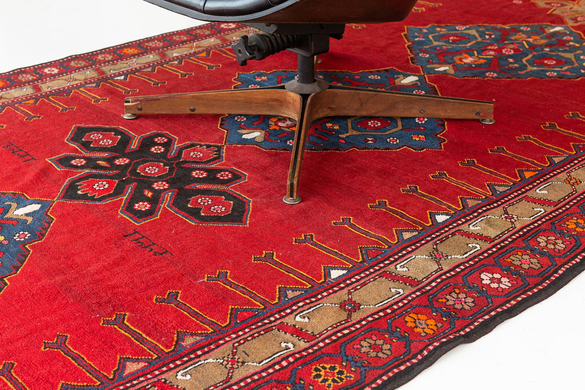 Vintage Persian Karabagh Runner 55247 In Good Condition For Sale In WEST HOLLYWOOD, CA
