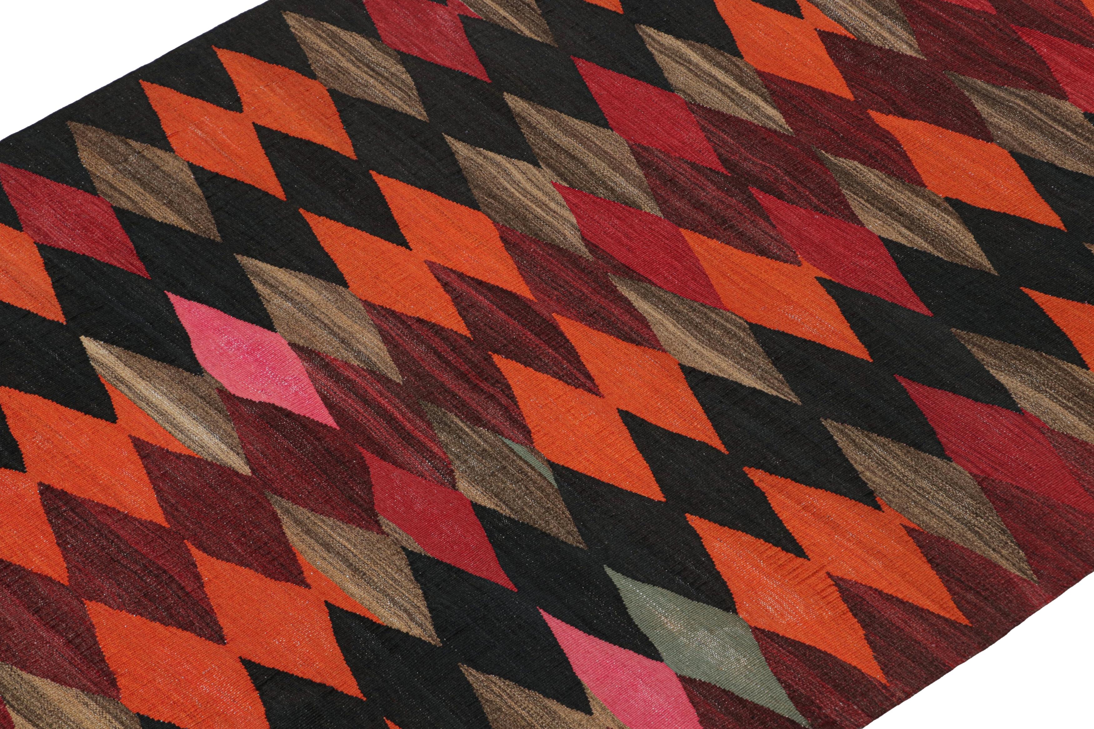 Vintage Persian Karadagh Tribal Kilim in Polychromatic Diamonds by Rug & Kilim In Good Condition For Sale In Long Island City, NY