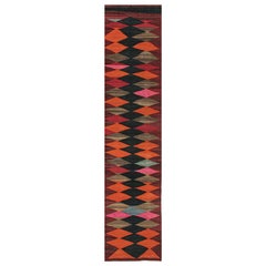 Vintage Persian Karadagh Tribal Kilim in Polychromatic Diamonds by Rug & Kilim