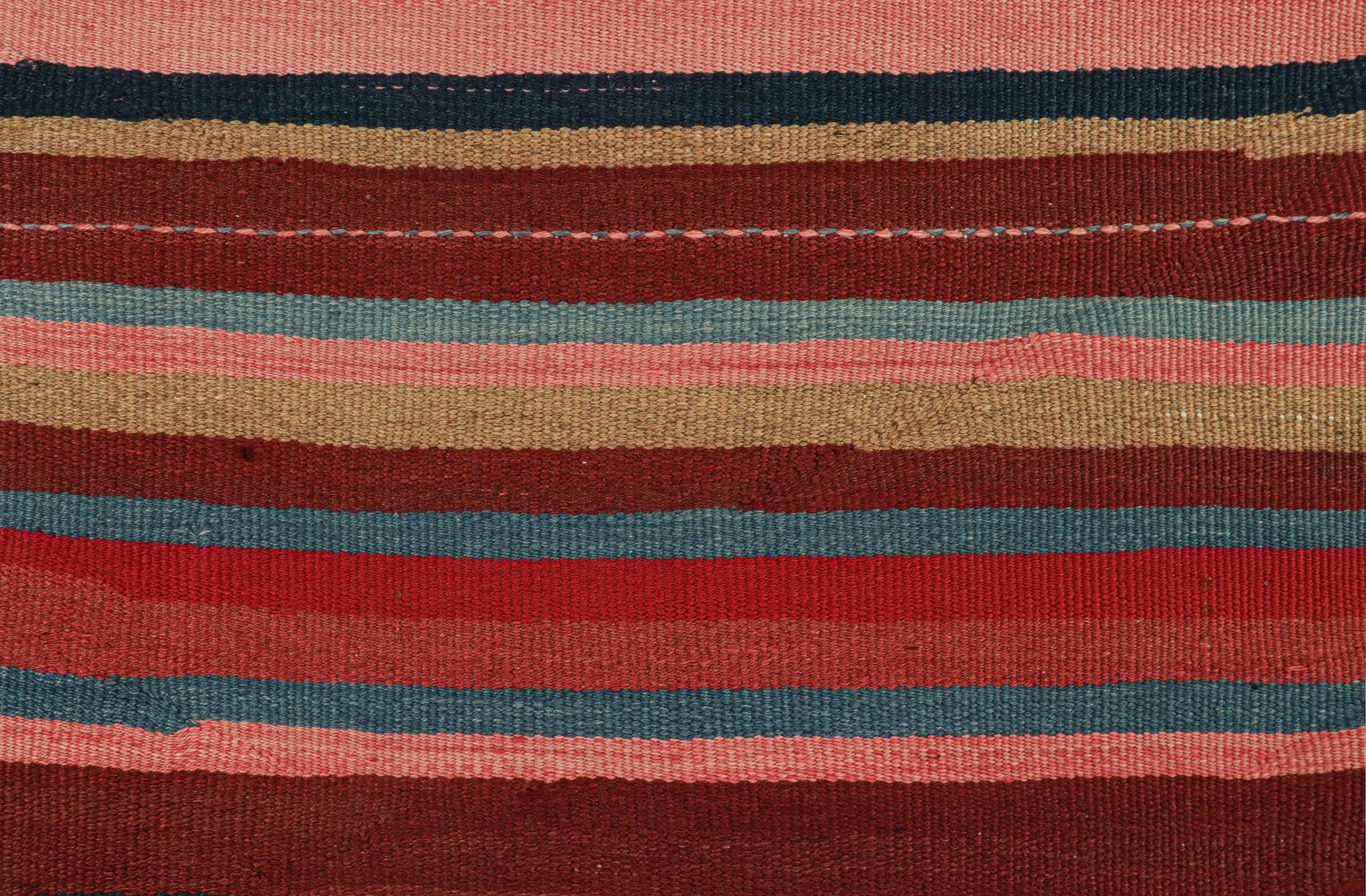 Vintage Persian Karadagh Tribal Kilim in Polychromatic Stripes von Rug & Kilim (Stammeskunst) im Angebot