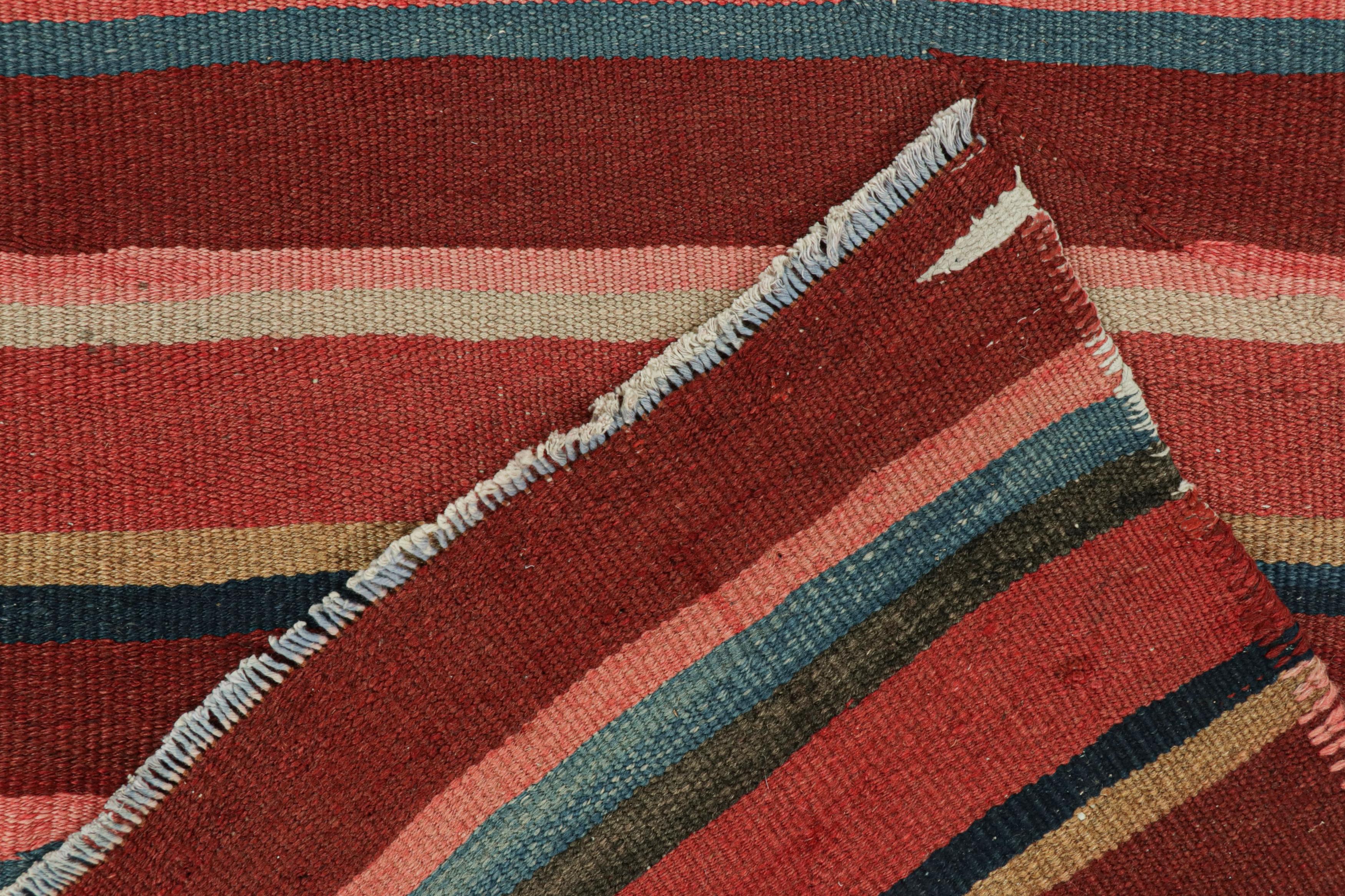Vintage Persian Karadagh Tribal Kilim in Polychromatic Stripes von Rug & Kilim (Mitte des 20. Jahrhunderts) im Angebot