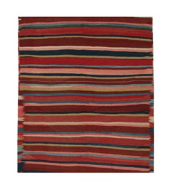 Kilim tribale persiano d'epoca a strisce policrome di Rug & Kilim