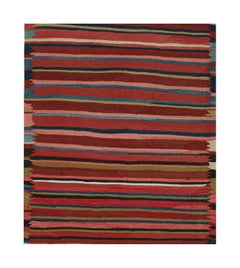 Kilim tribale persiano d'epoca a strisce policrome di Rug & Kilim