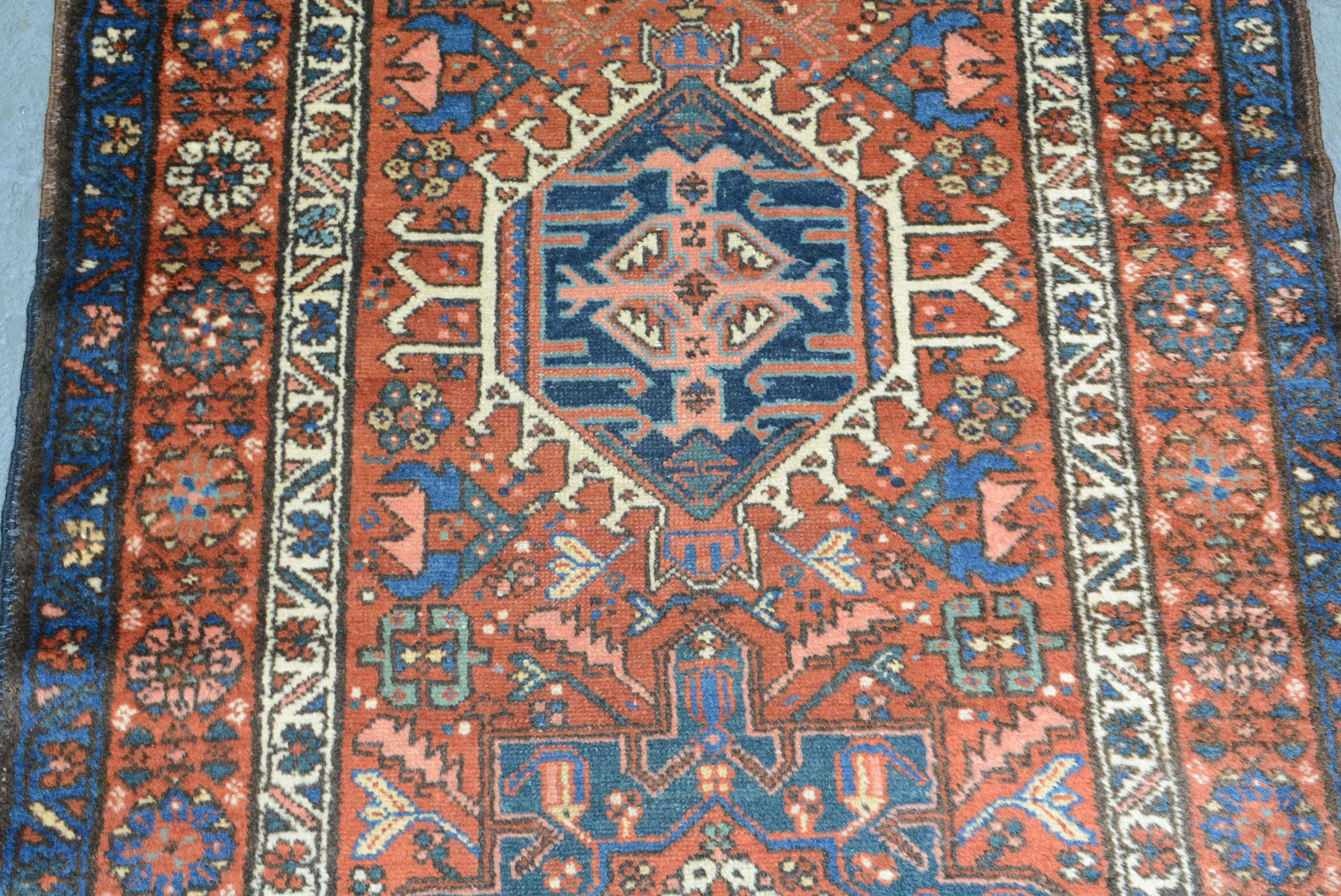 Vintage Persian Karadja Runner In Excellent Condition For Sale In Closter, NJ