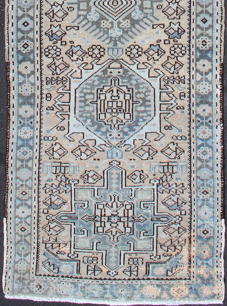Karadjeh Vintage Runner with Multi-Medallion Design from Persia, rug h-507-24, country of origin / type: Iran / Karadjeh, circa 1950

This soft colored Persian Karadjeh from the mid-20th century bears an exquisite design rendered in subdued tones.