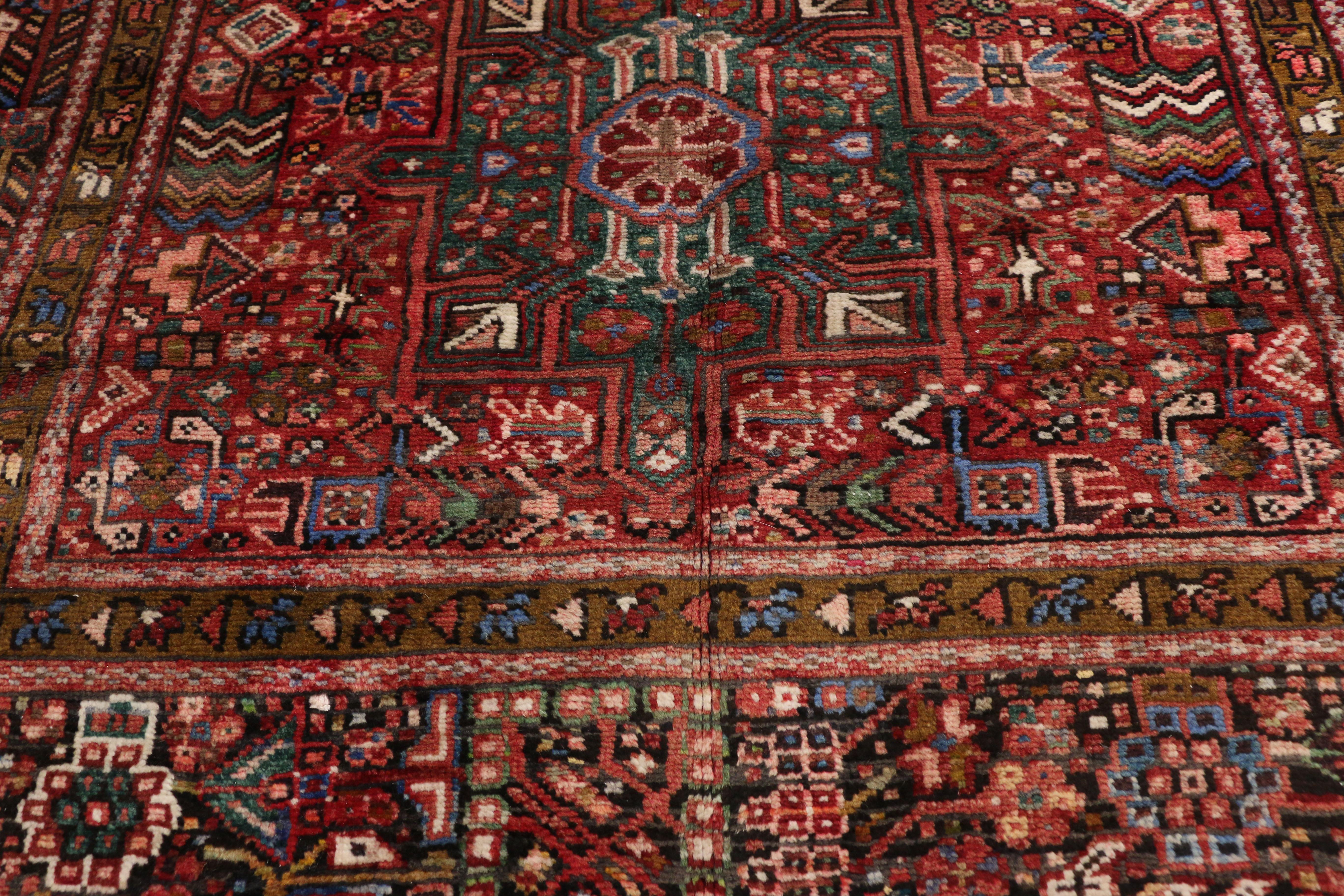 Persischer Karaja Heriz Gallery-Teppich im Stammesstil, breiter Flur-Läufer, Vintage  im Zustand „Gut“ im Angebot in Dallas, TX