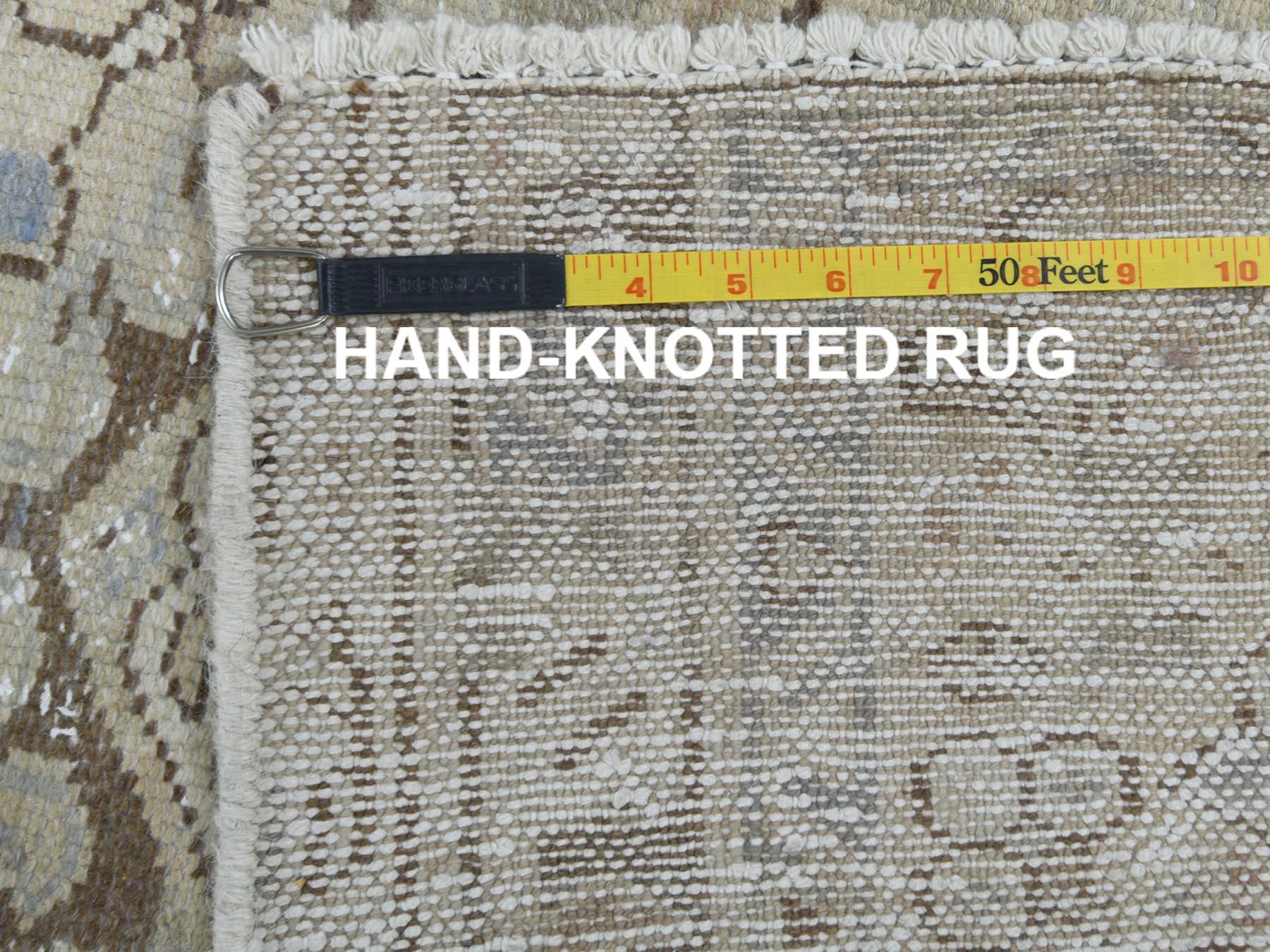 Vintage Persian Karajeh Distressed Look Clean Pure Wool Hand Knotted Runner Rug 1