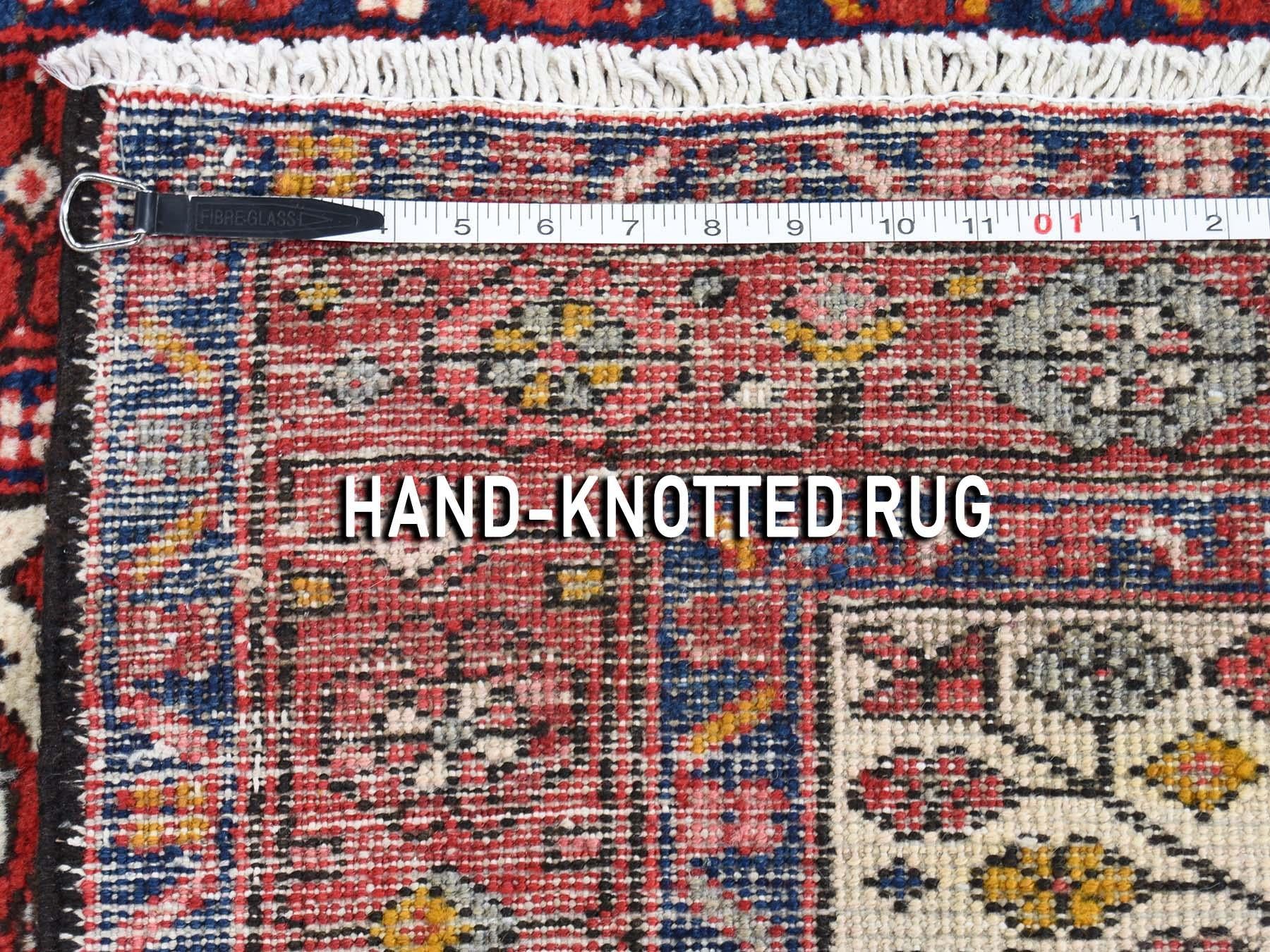 Vintage Persian Karajeh Pure Wool Hand-Knotted Runner Oriental Rug, 3'3