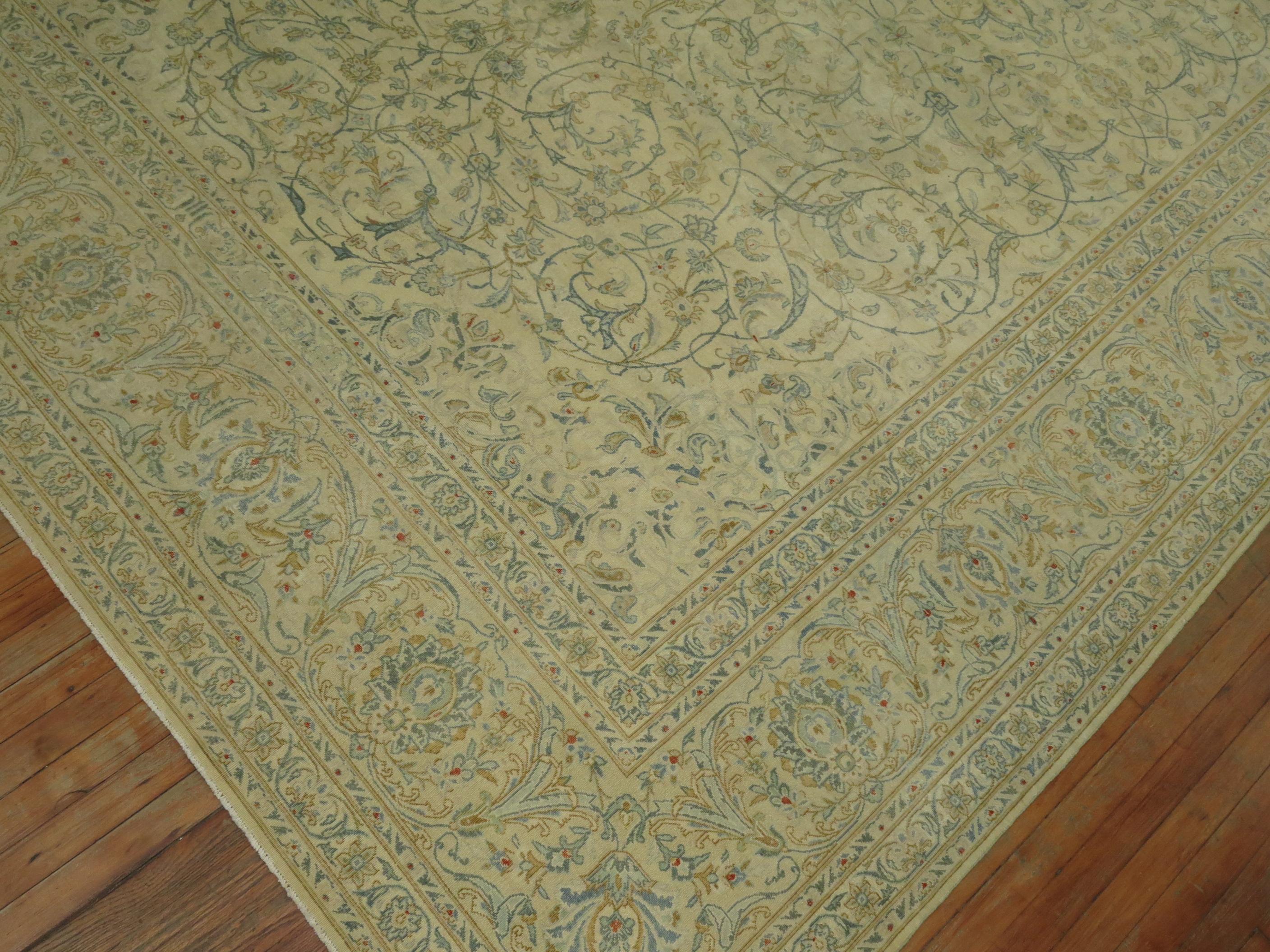 Vintage Persian Kashan 10' x 13' Carpet For Sale 3
