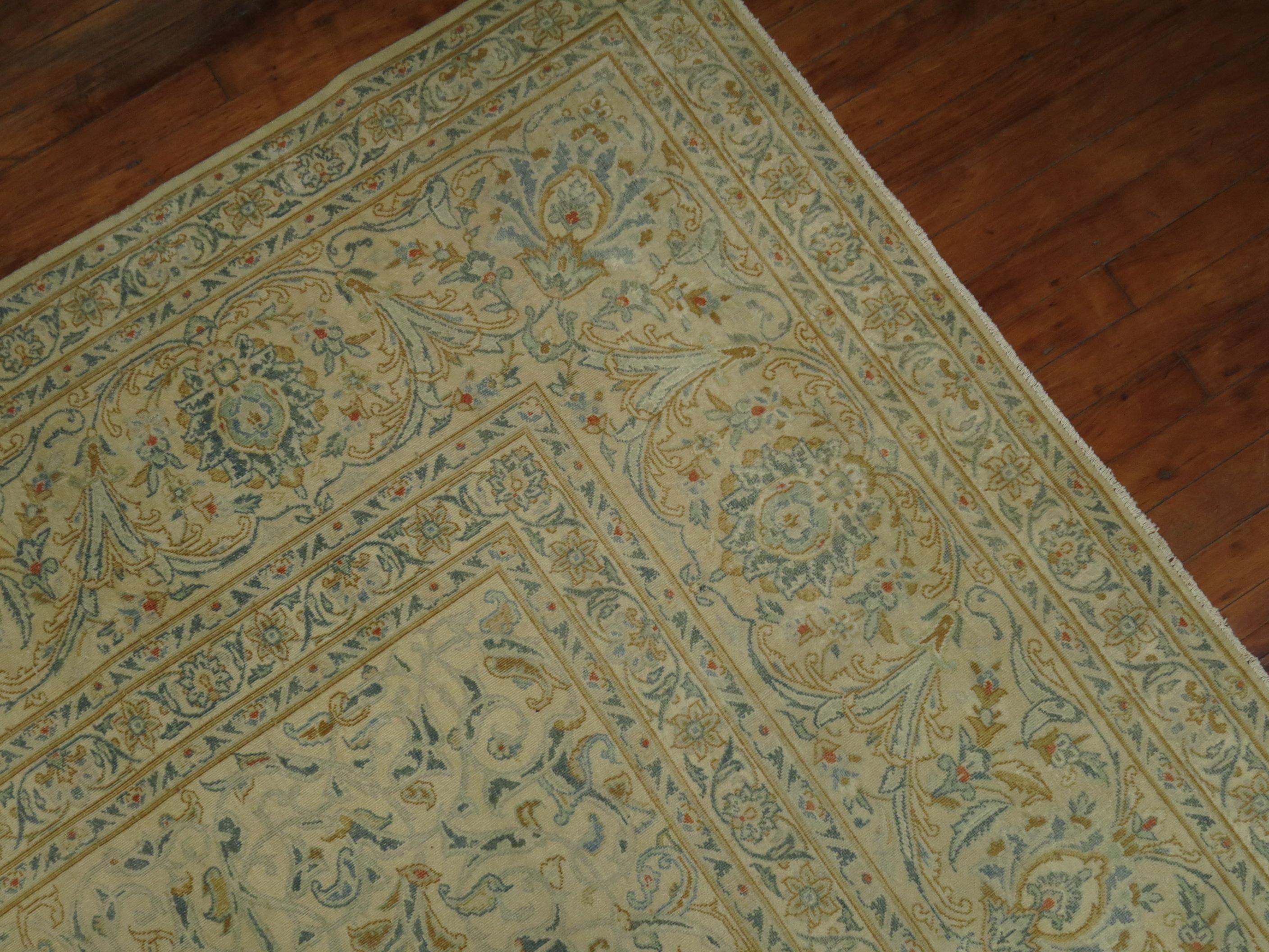 Hand-Woven Vintage Persian Kashan 10' x 13' Carpet For Sale