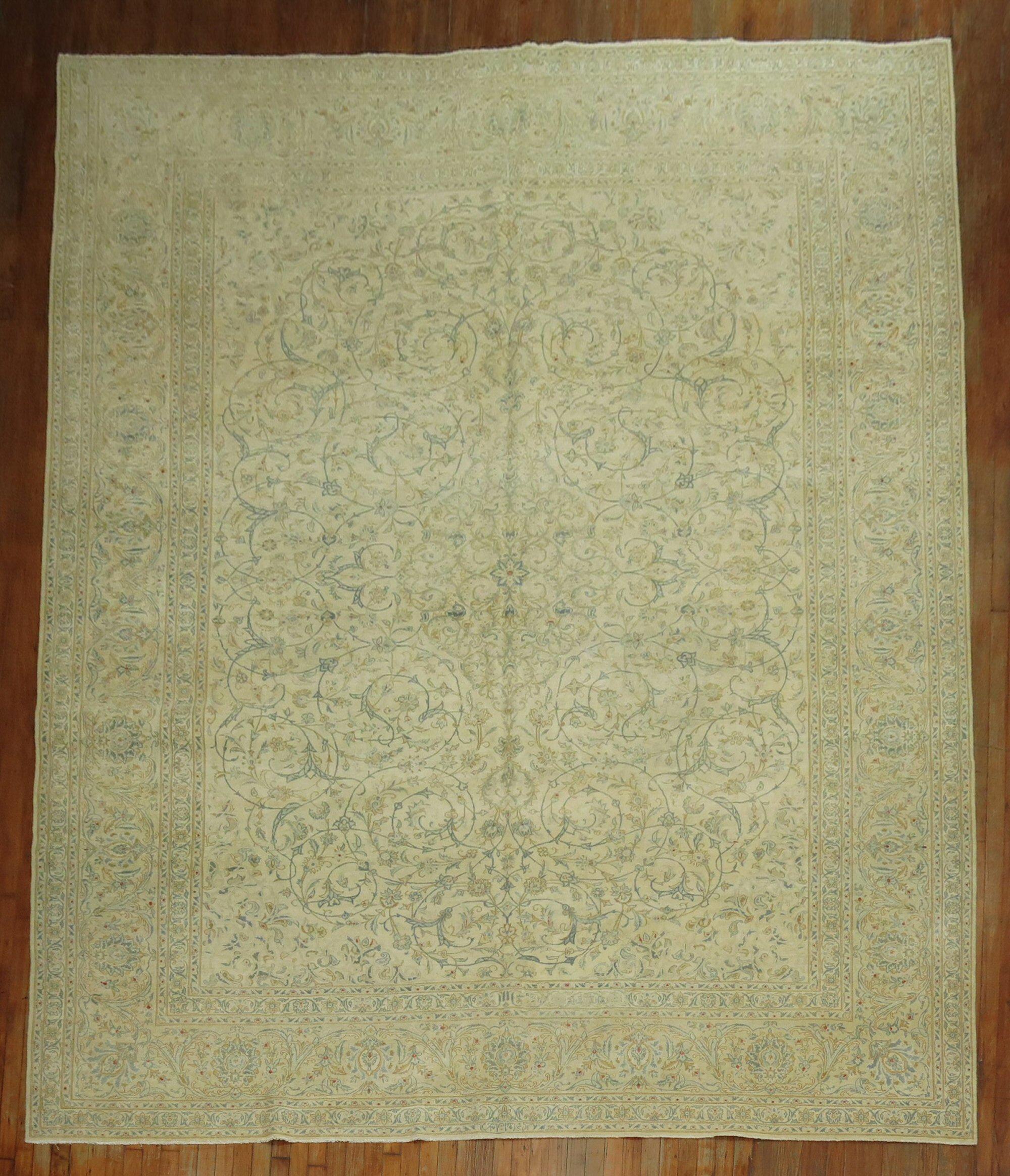 20th Century Vintage Persian Kashan 10' x 13' Carpet For Sale