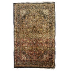 Vintage Persian Kashan Accent Rug with Spanish Colonial Style
