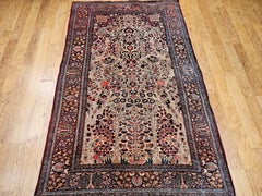 Vintage Persian Kashan Area Rug with “Tree of Life” Design in Ivory, Red