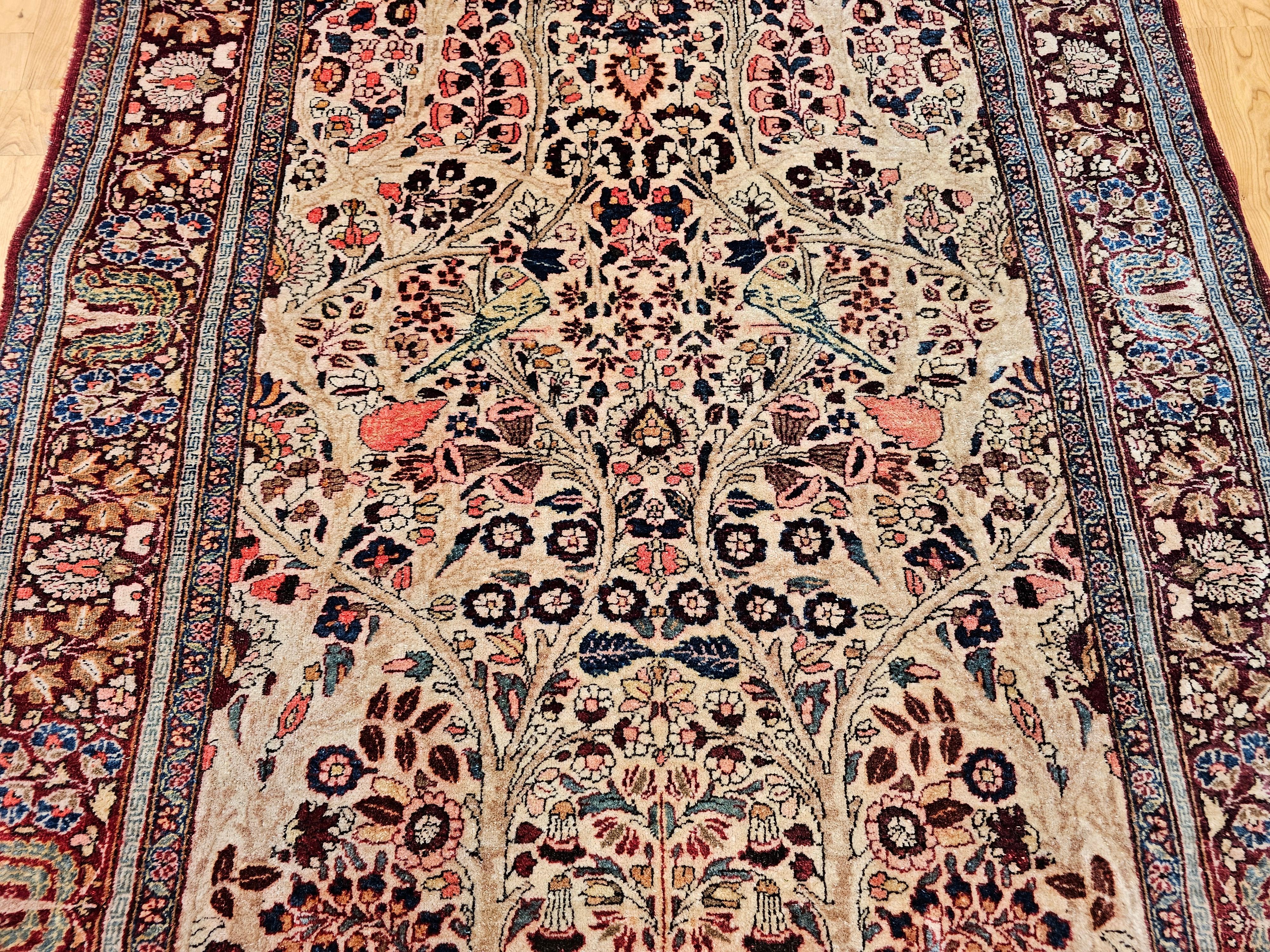 Altpersischer Kashan-Teppich mit Lebensbaum-Muster (Pflanzlich gefärbt) im Angebot
