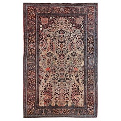 Vintage Persian Kashan Area Rug in “Tree of Life” Pattern