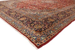 Vintage Persian Kashan Area Rug with Neoclassical Style