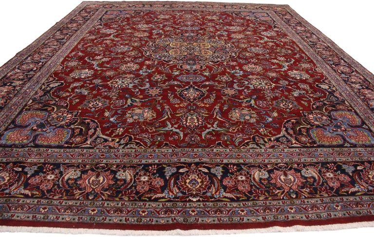 Vintage Persian Kashan Area Rug with Traditional Style For Sale at 1stDibs