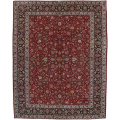Vintage Persian Kashan Area Rug with Traditional Style