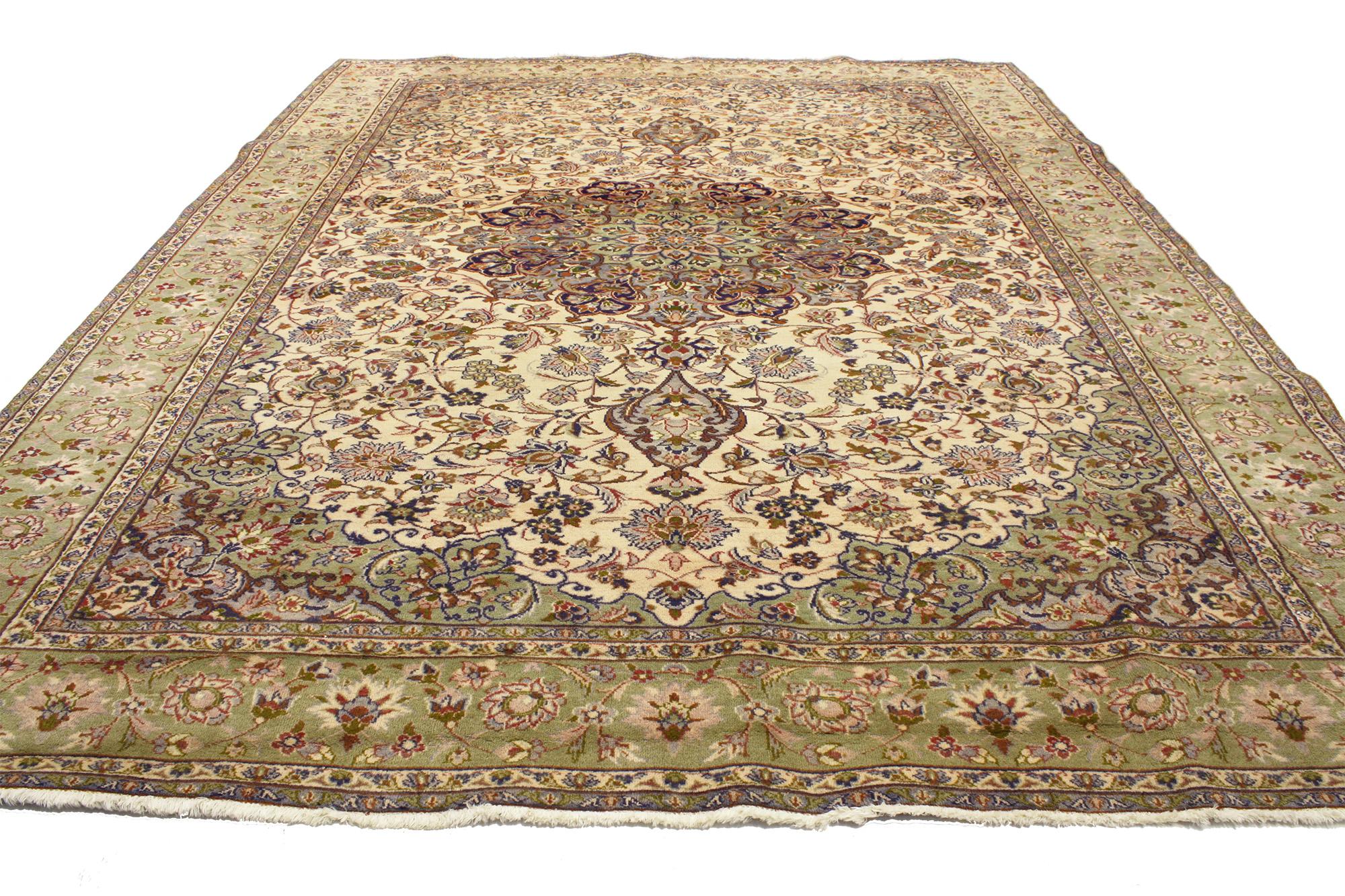 Persischer Kashan-Teppich im Vintage-Stil (Kaschan) im Angebot