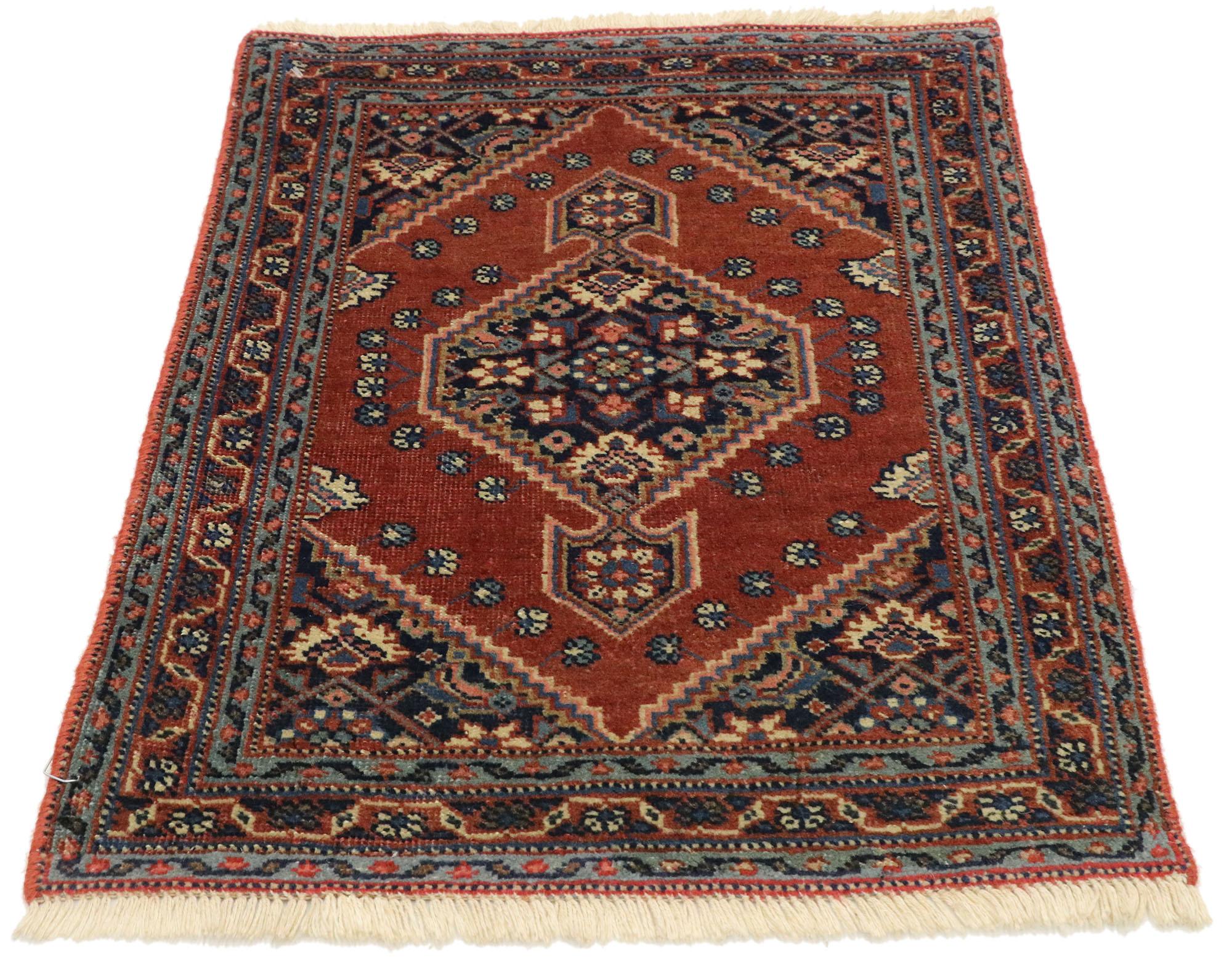 Hand-Knotted Vintage Persian Kashan Carpet For Sale