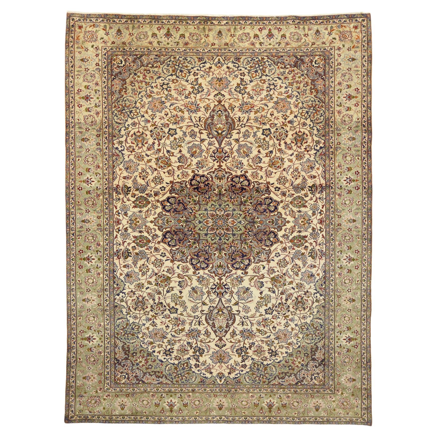 Vintage Persian Kashan Carpet