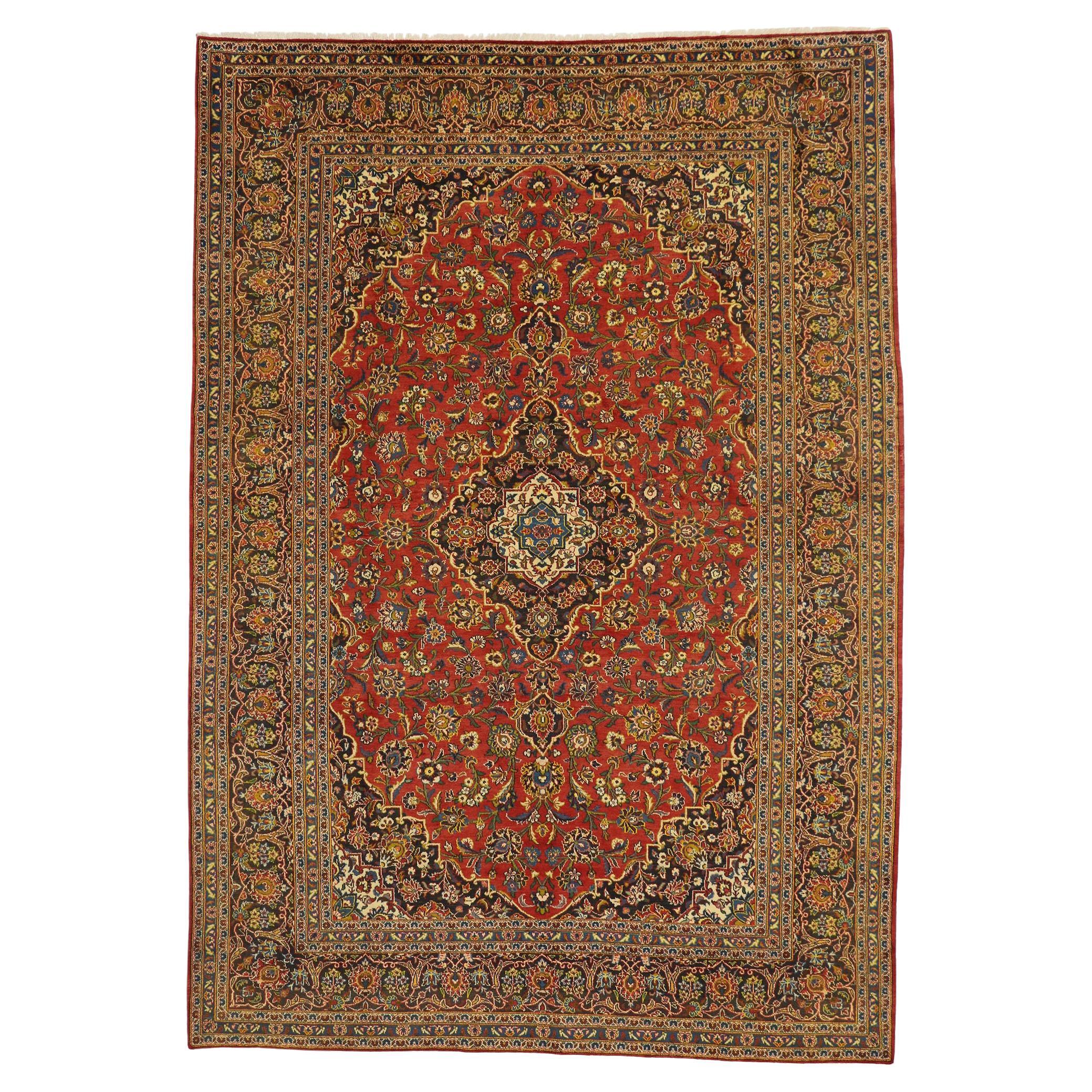 Vintage Persian Kashan Carpet