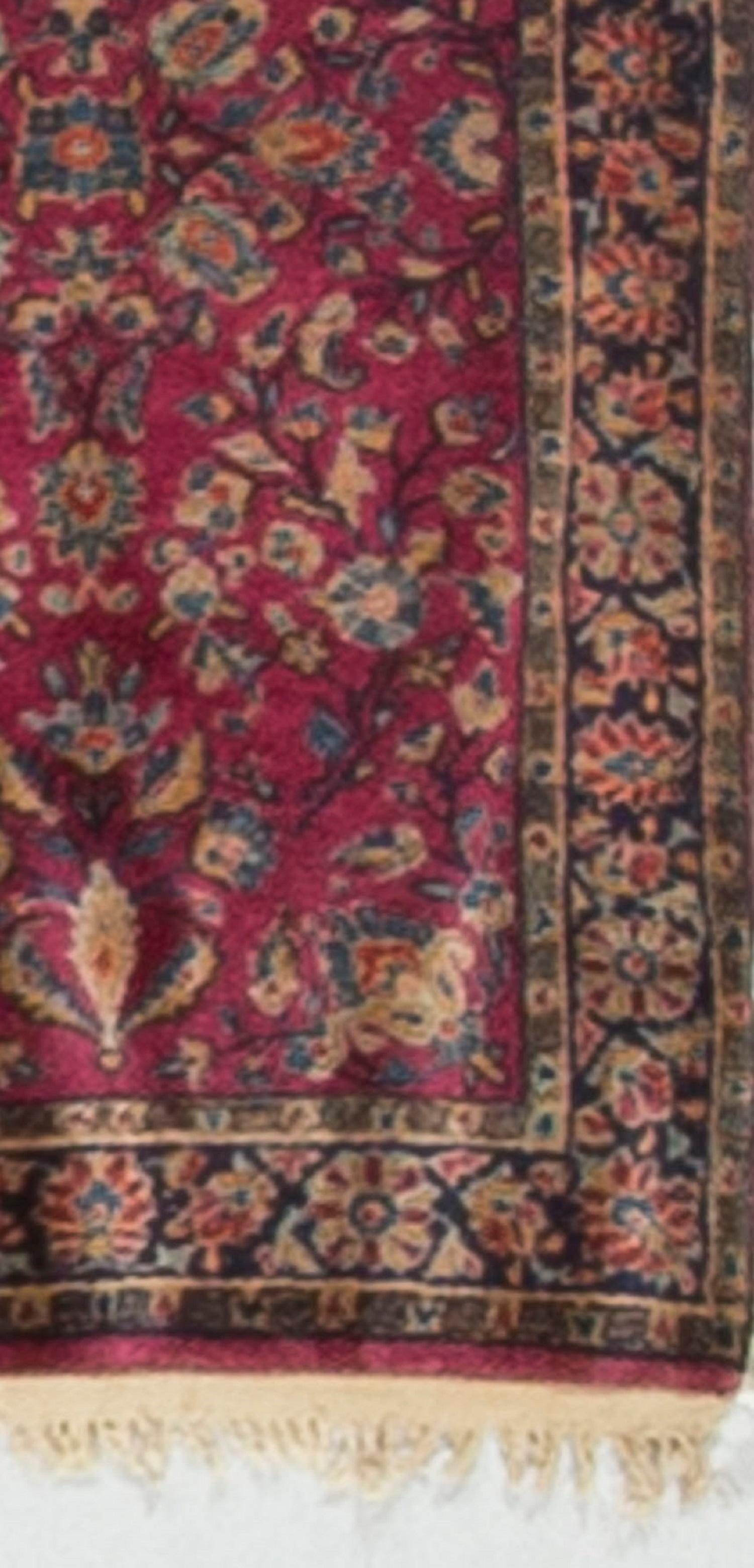 Persiano Tappeto persiano d'epoca Kashan Circa 1920 2'1 x 3'10 in vendita