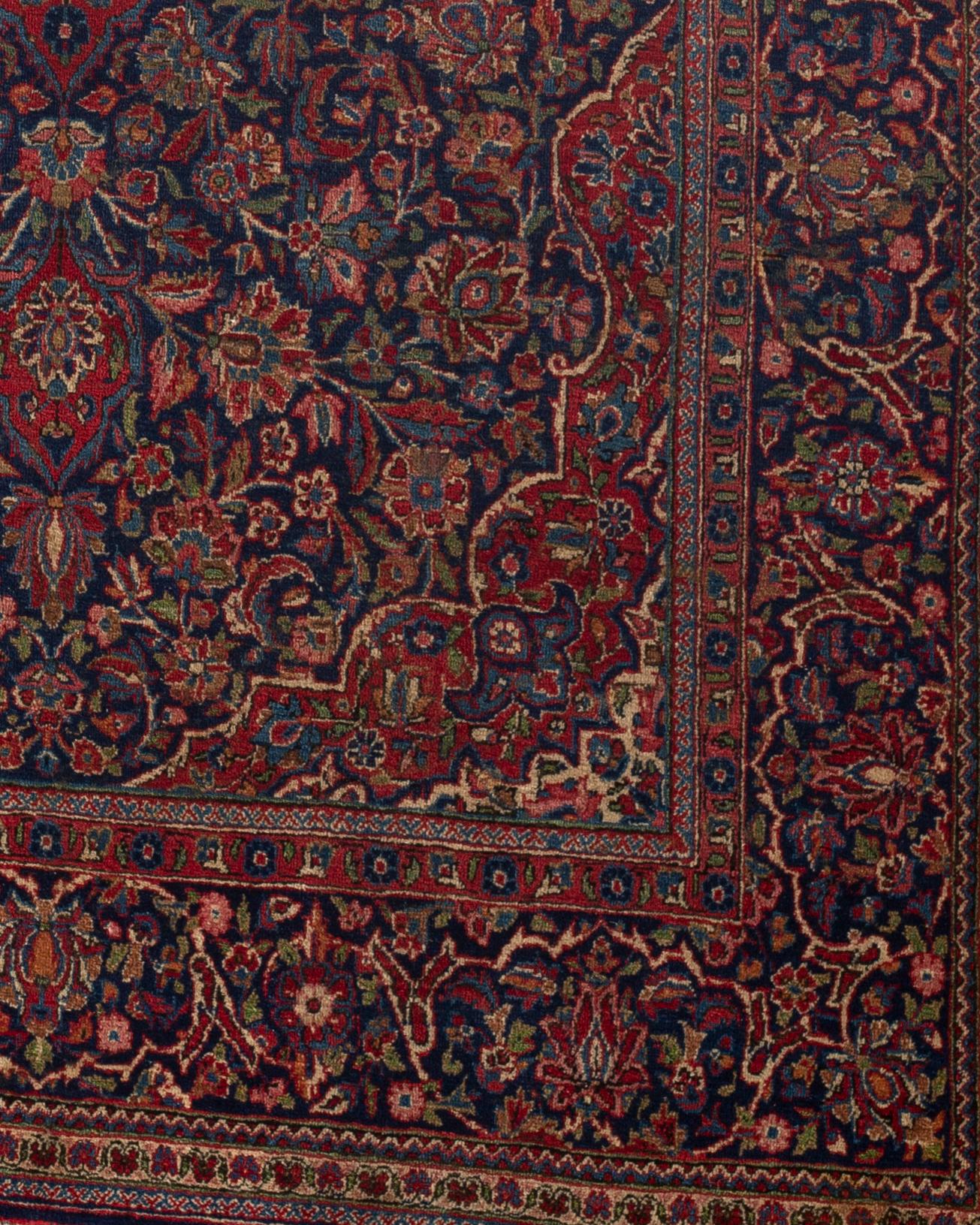 Wool Vintage Persian Kashan, circa 1920 For Sale