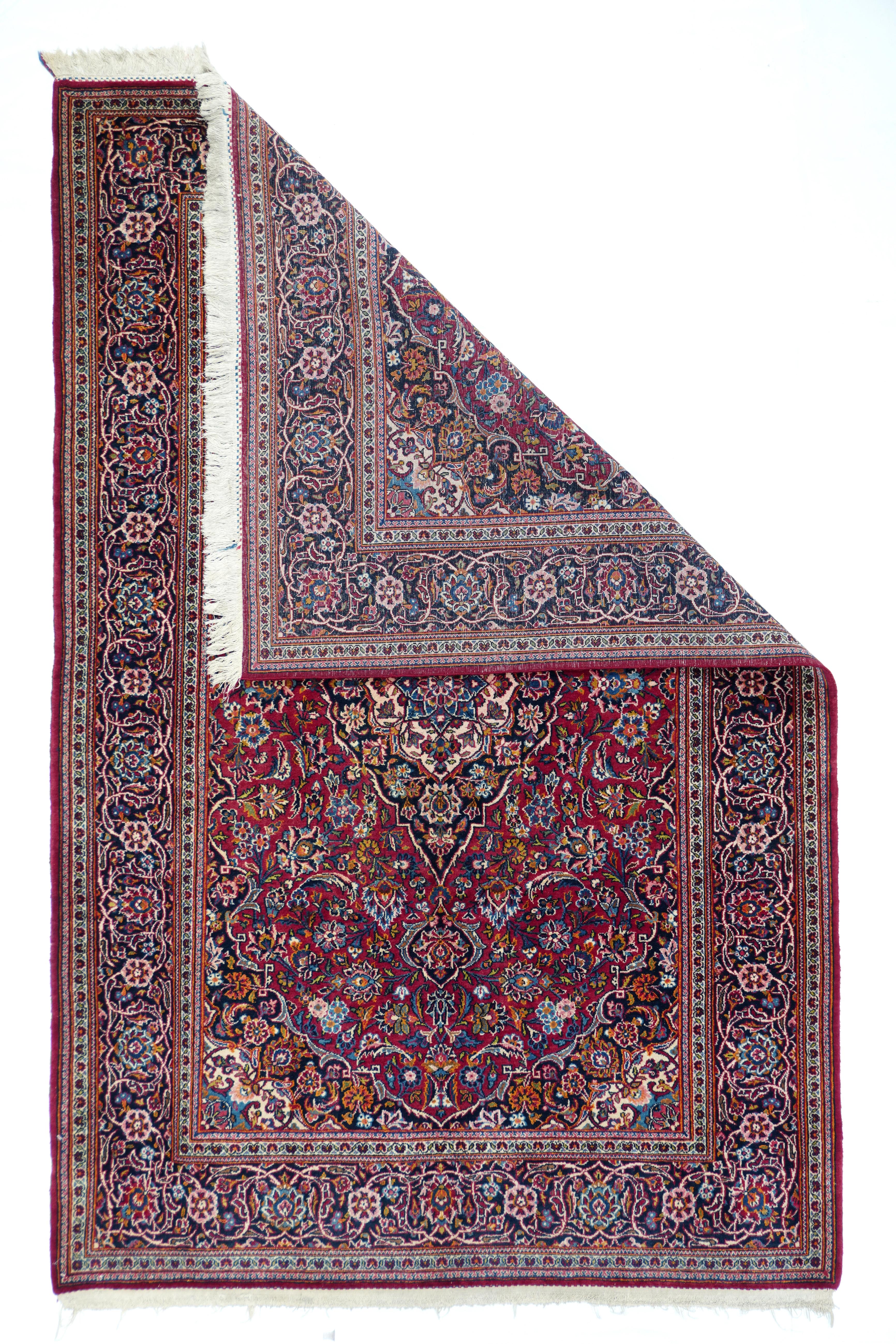 Perse Tapis Kashan vintage 4'4'' x 6'8'' en vente