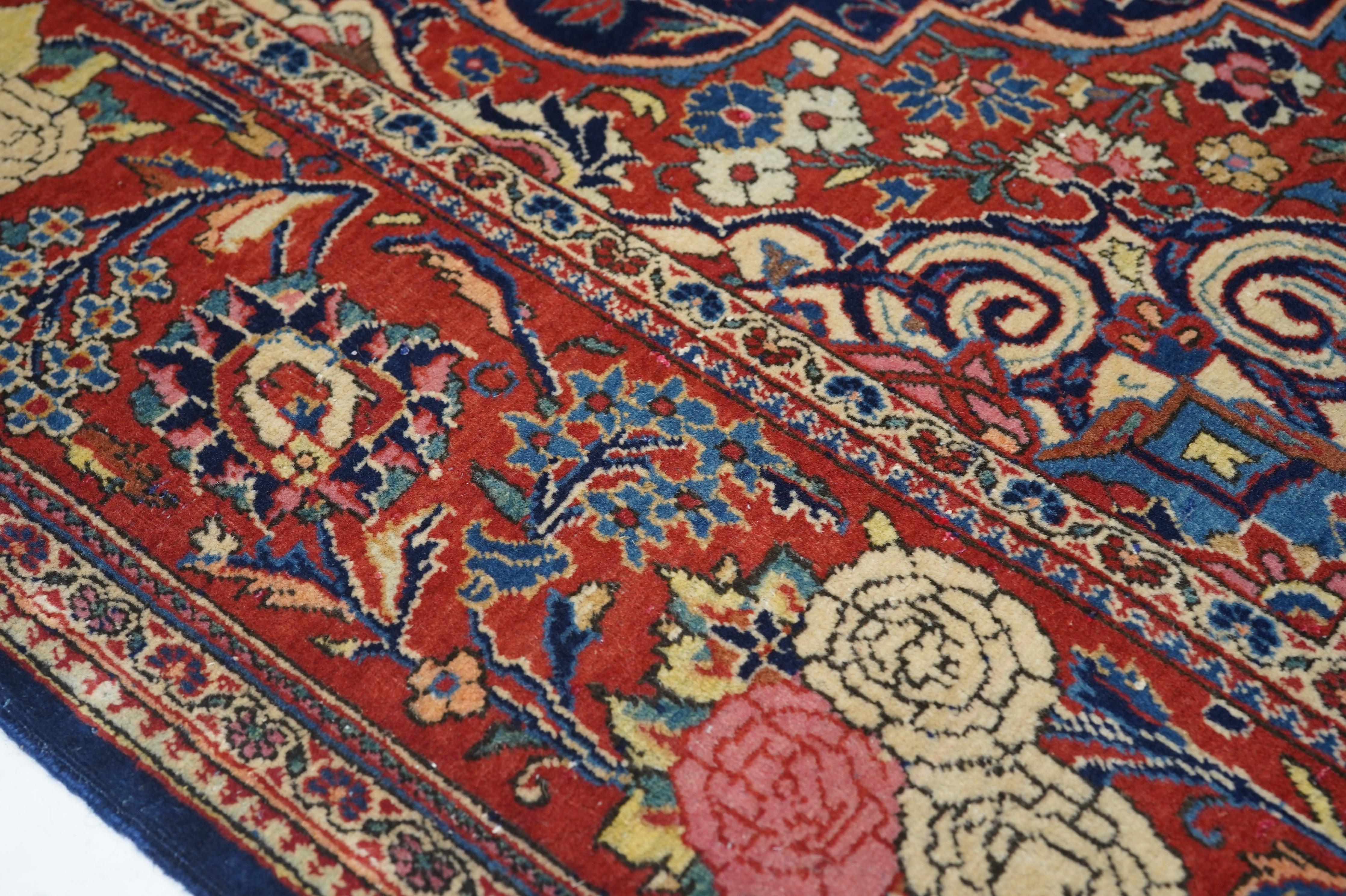 Mid-20th Century Vintage Persian Kashan Rug 4'8'' x 7'7'' For Sale