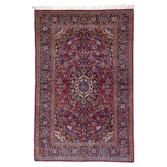 Kashan-Teppich im Vintage-Stil, 4'4'' x 6'8''
