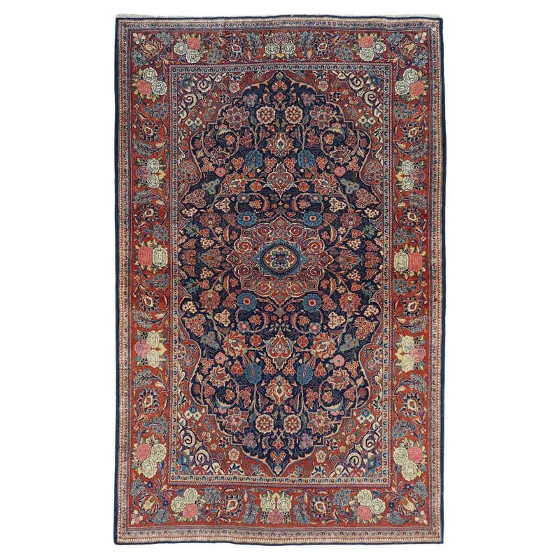 Vintage Persian Kashan Silk Rug with Old World Dutch Renaissance Style ...