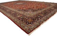Vintage Persian Kashan Rug, Traditional Sensibility Meets Stately Decadence