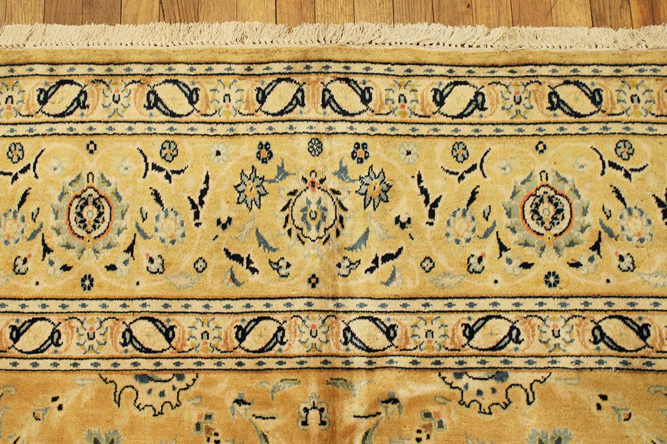 Hand-Knotted Vintage Persian Kashan Oriental Carpet, with Floral Elements For Sale