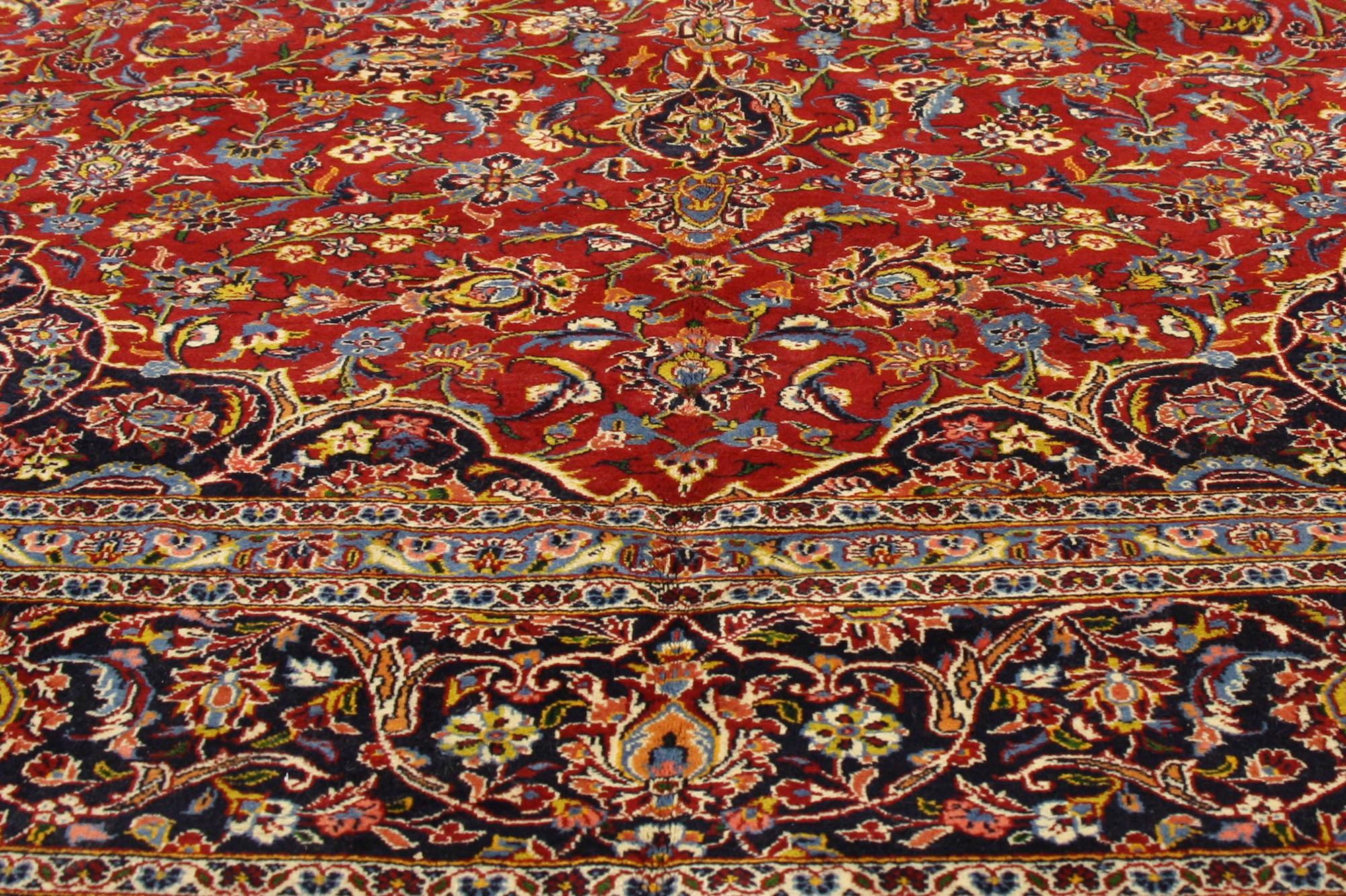 Persiano Tappeto persiano vintage Kashan, la sensibilità tradizionale incontra la decadenza signorile in vendita