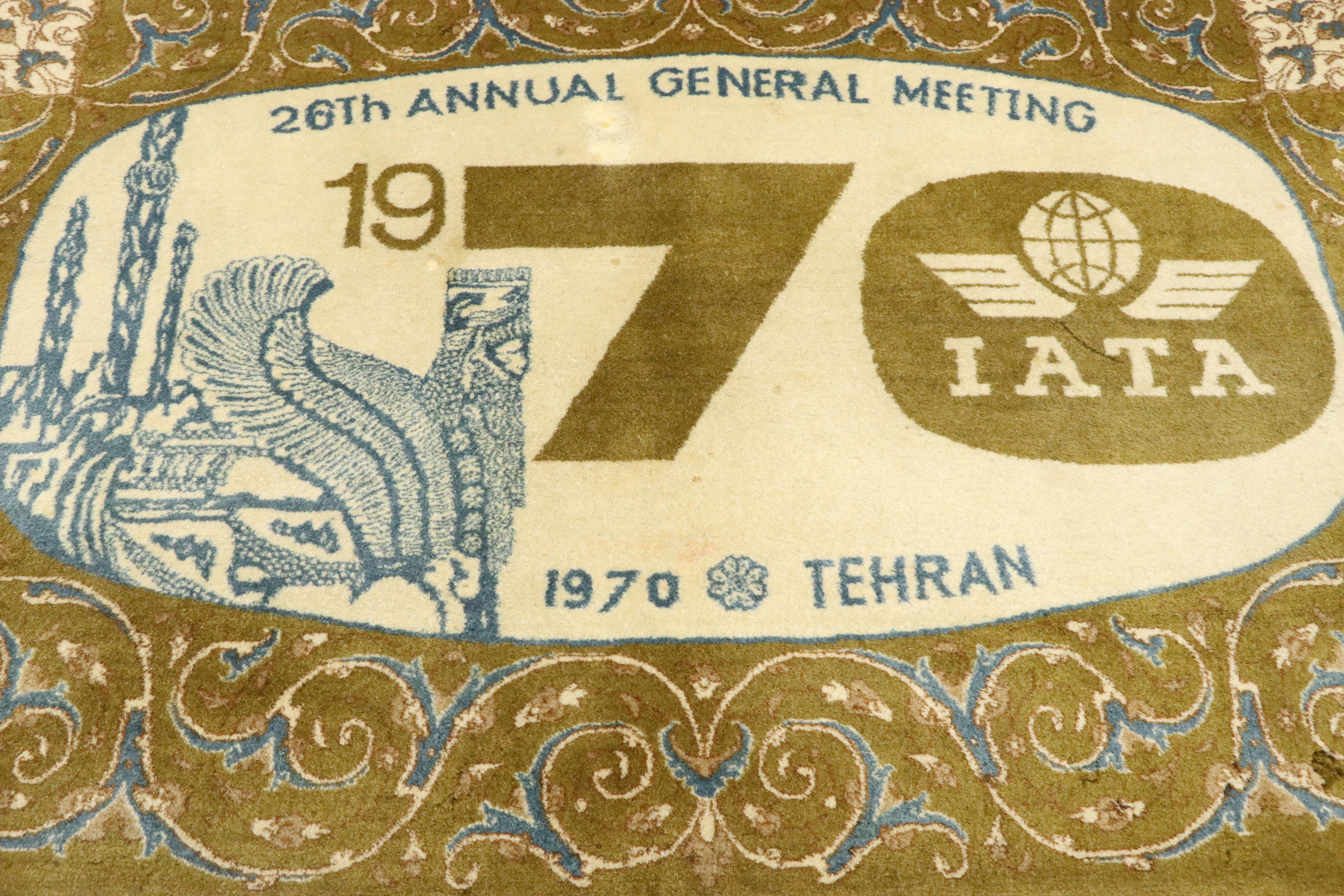 Vintage Persian Kashan Pictorial Rug with IATA, Kashan Wall Hanging Tapestry 3