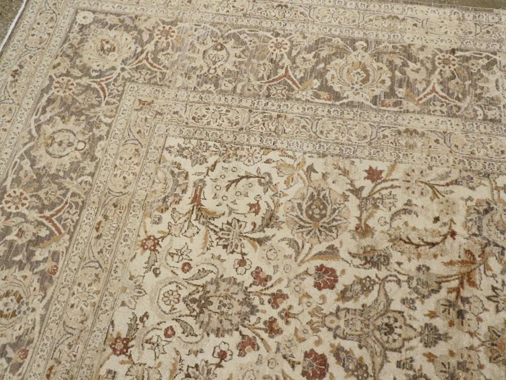 Vintage Persisch Kashan Zimmer Größe Teppich (Handgeknüpft) im Angebot