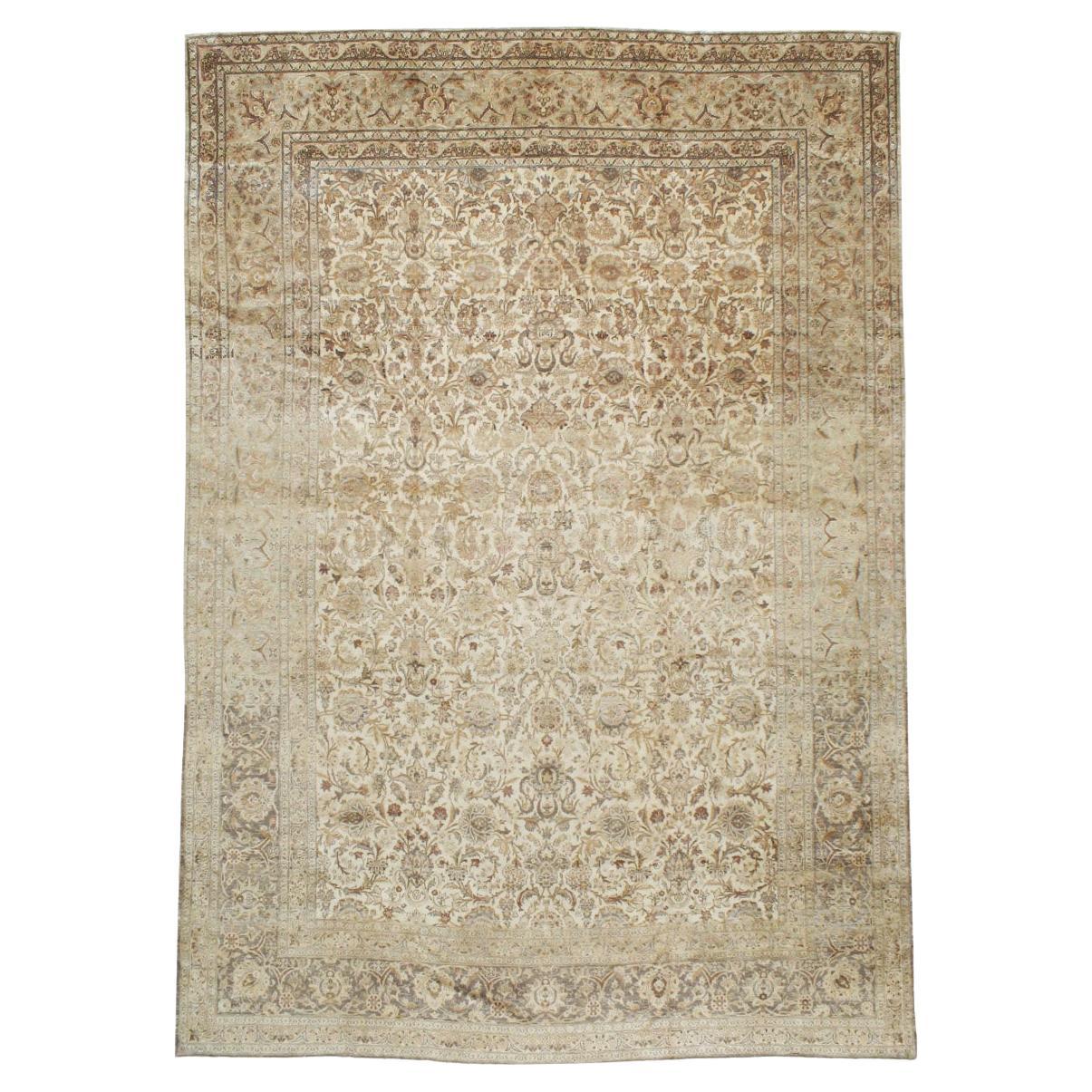 Vintage Persian Kashan Room Size Carpet