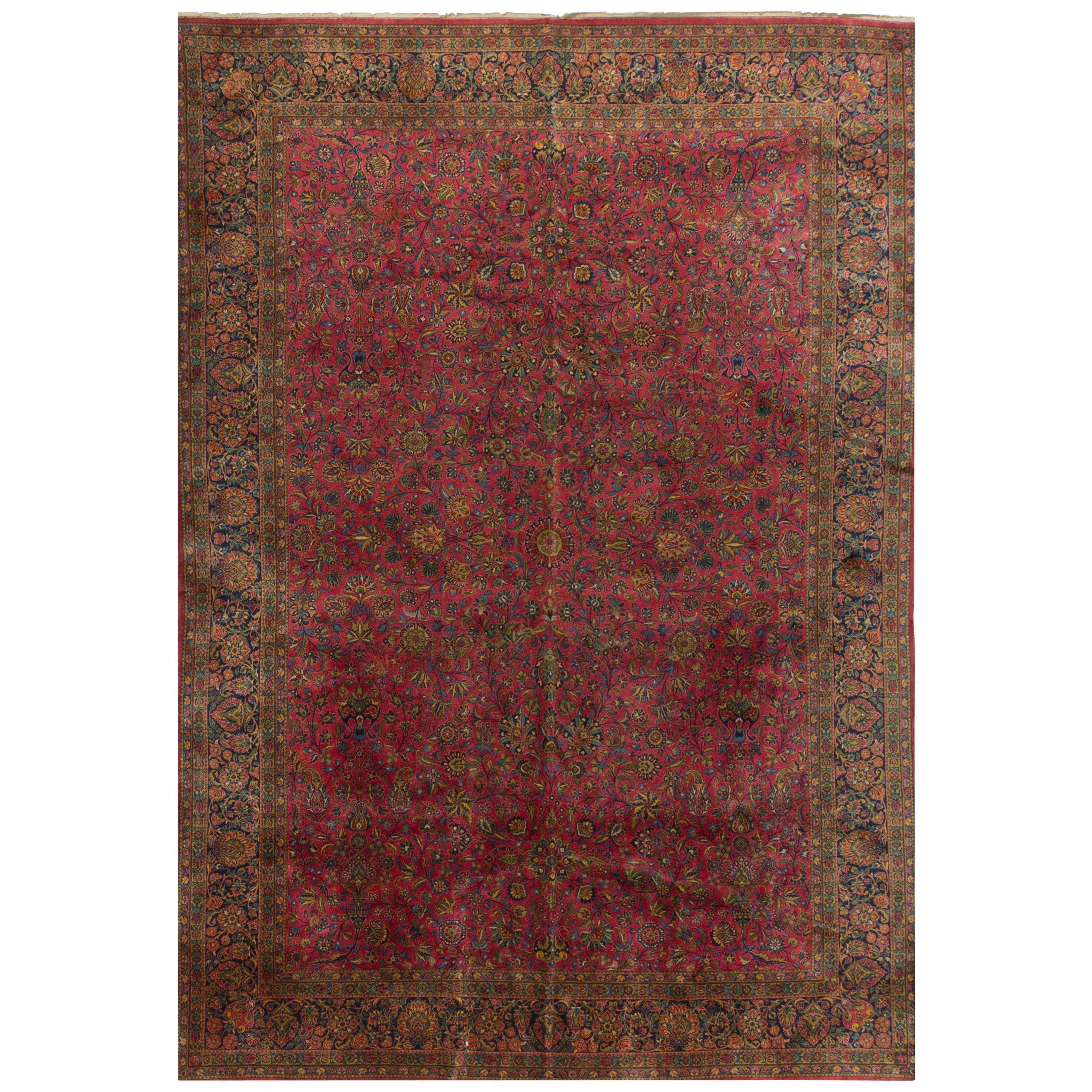 Persischer Kashan-Teppich im Vintage-Stil 3,66 x 3,66 m