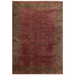 Tapis persan Kashan vintage d'environ 3,40 m x 4,45 m