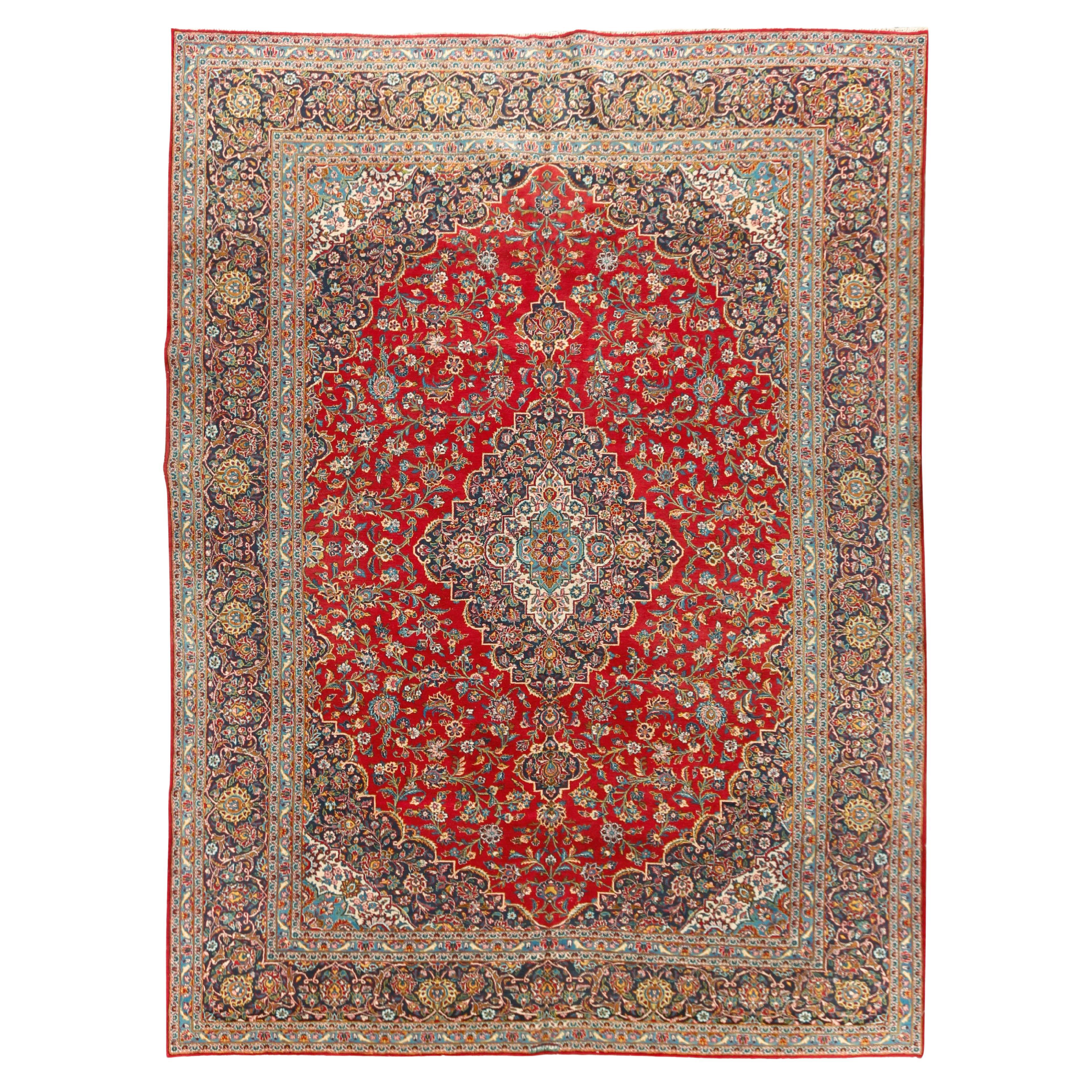 Vintage Persian Kashan Rug For Sale at 1stDibs
