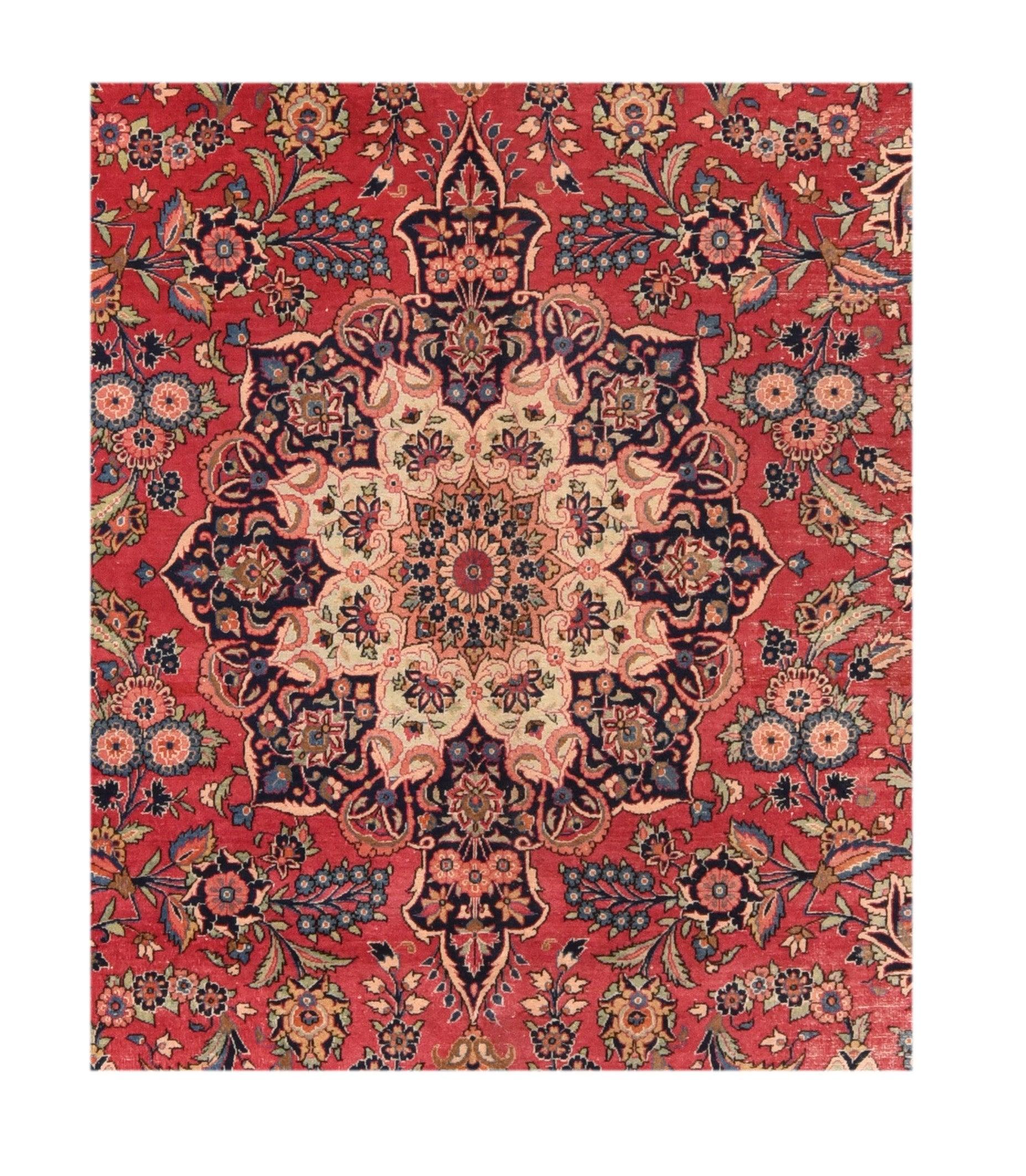 Persischer Kashan-Teppich im Vintage-Stil 10'5'' x 14'6'' im Zustand „Gut“ im Angebot in New York, NY