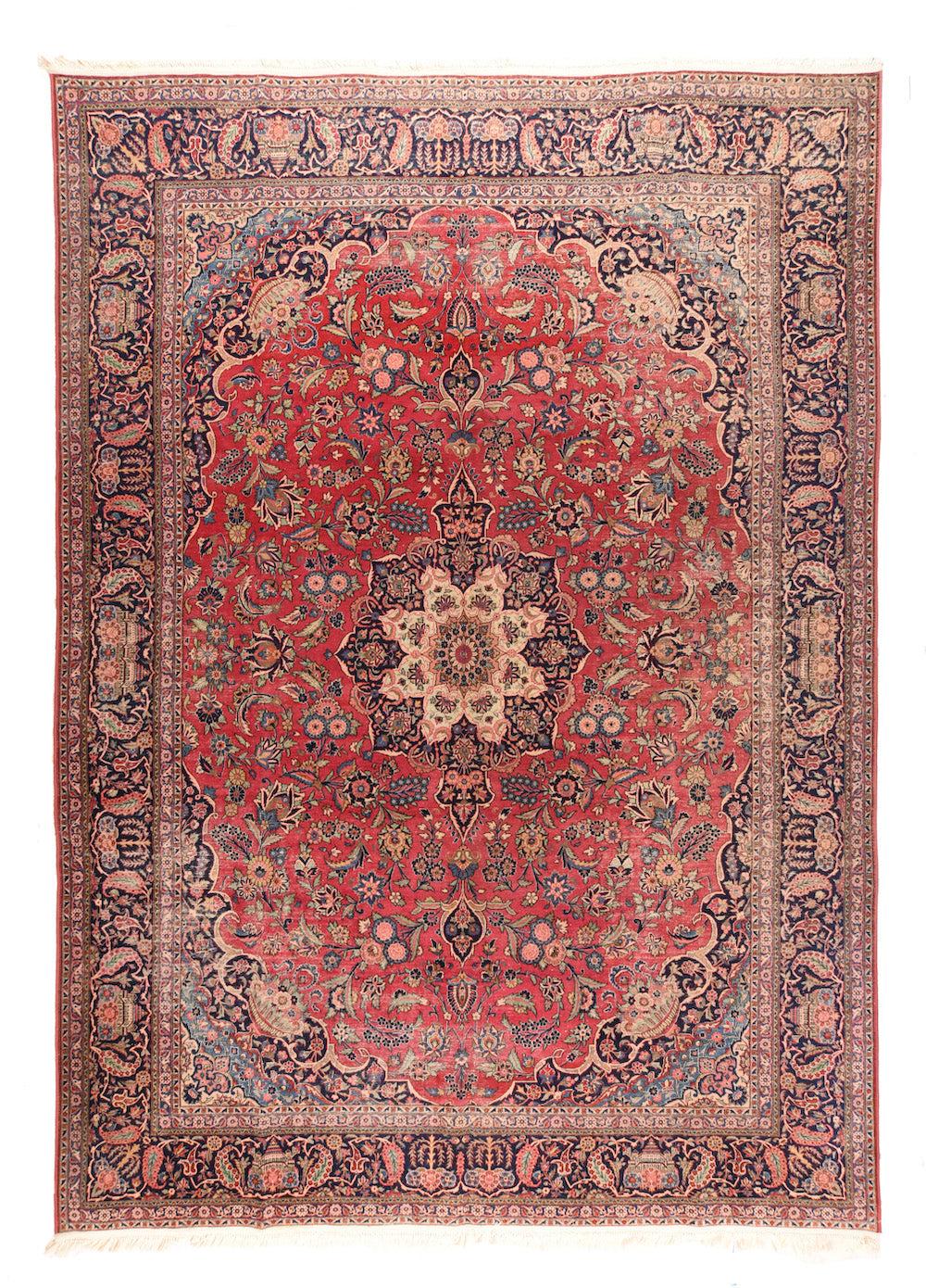 Persischer Kashan-Teppich im Vintage-Stil 10'5'' x 14'6'' (20. Jahrhundert) im Angebot