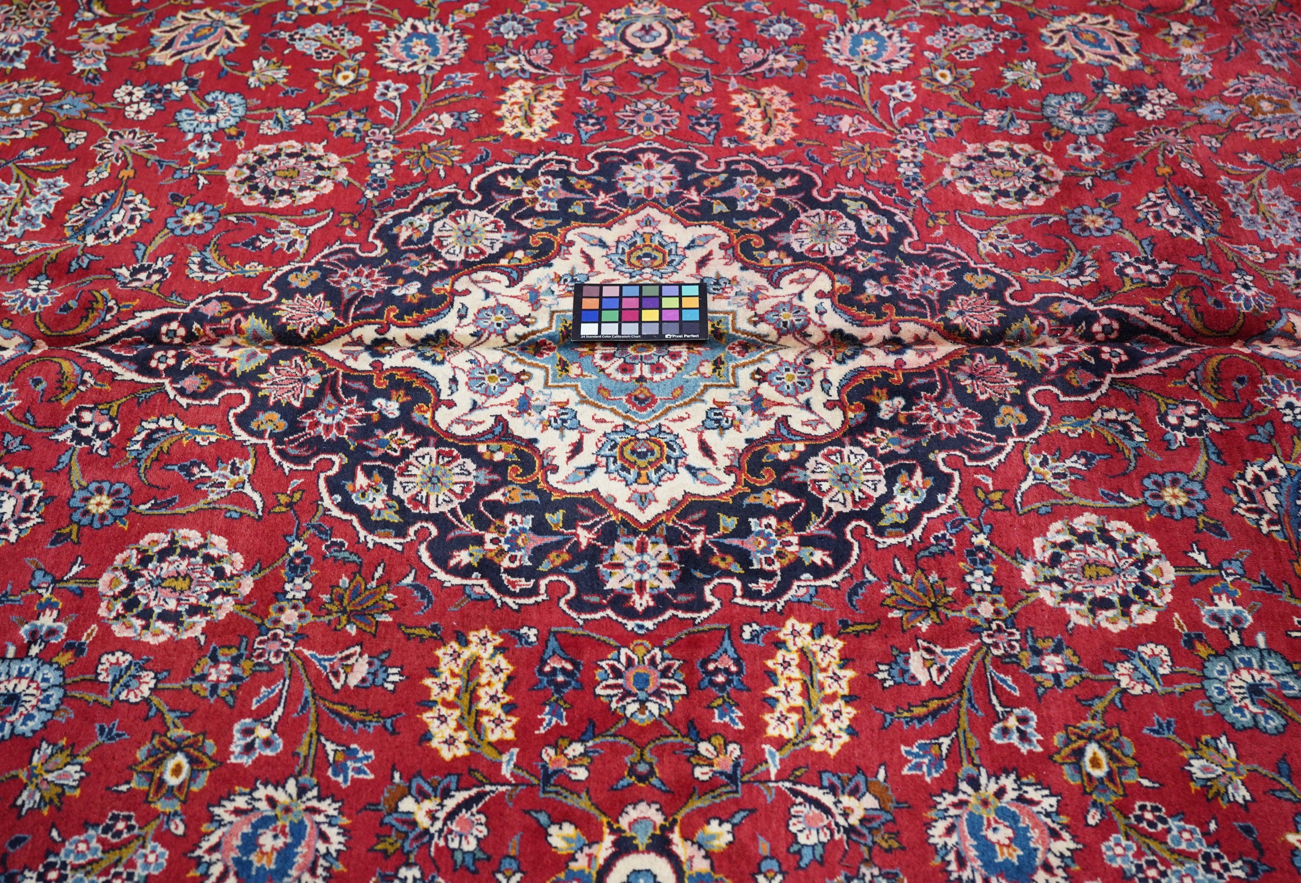 Tappeto persiano vintage Kashan 10'8'' x 14'3'' in vendita 5