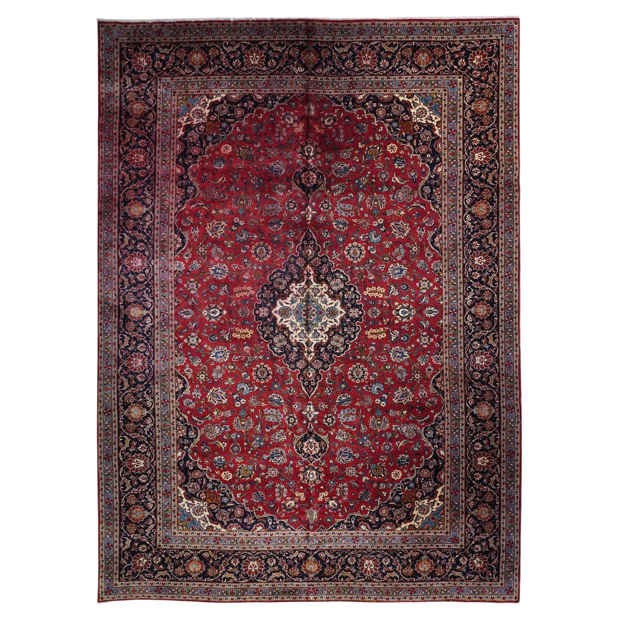 Vintage Persian Kashan Rug 10'8'' x 14'3''