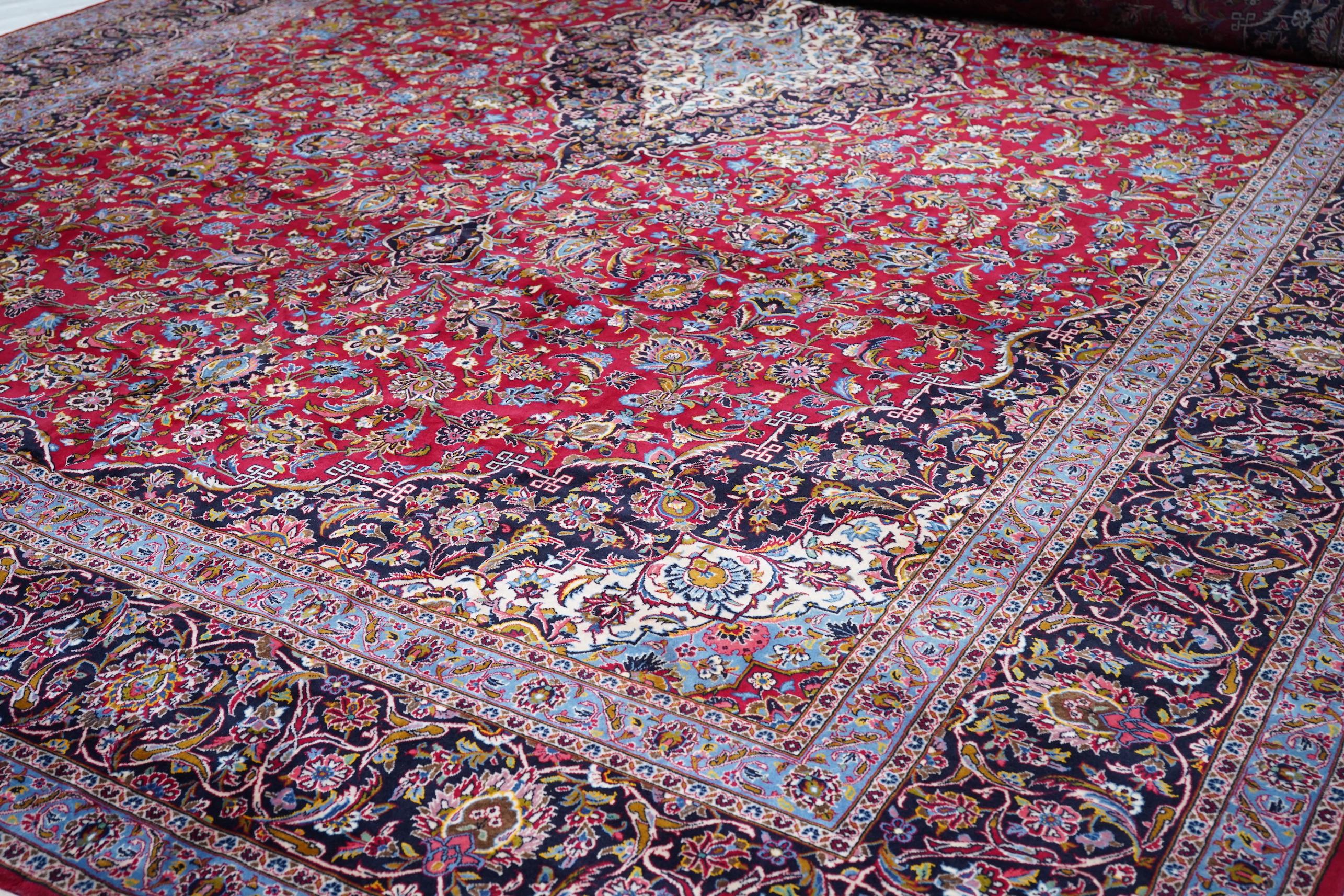 Tappeto persiano vintage Kashan 12'9