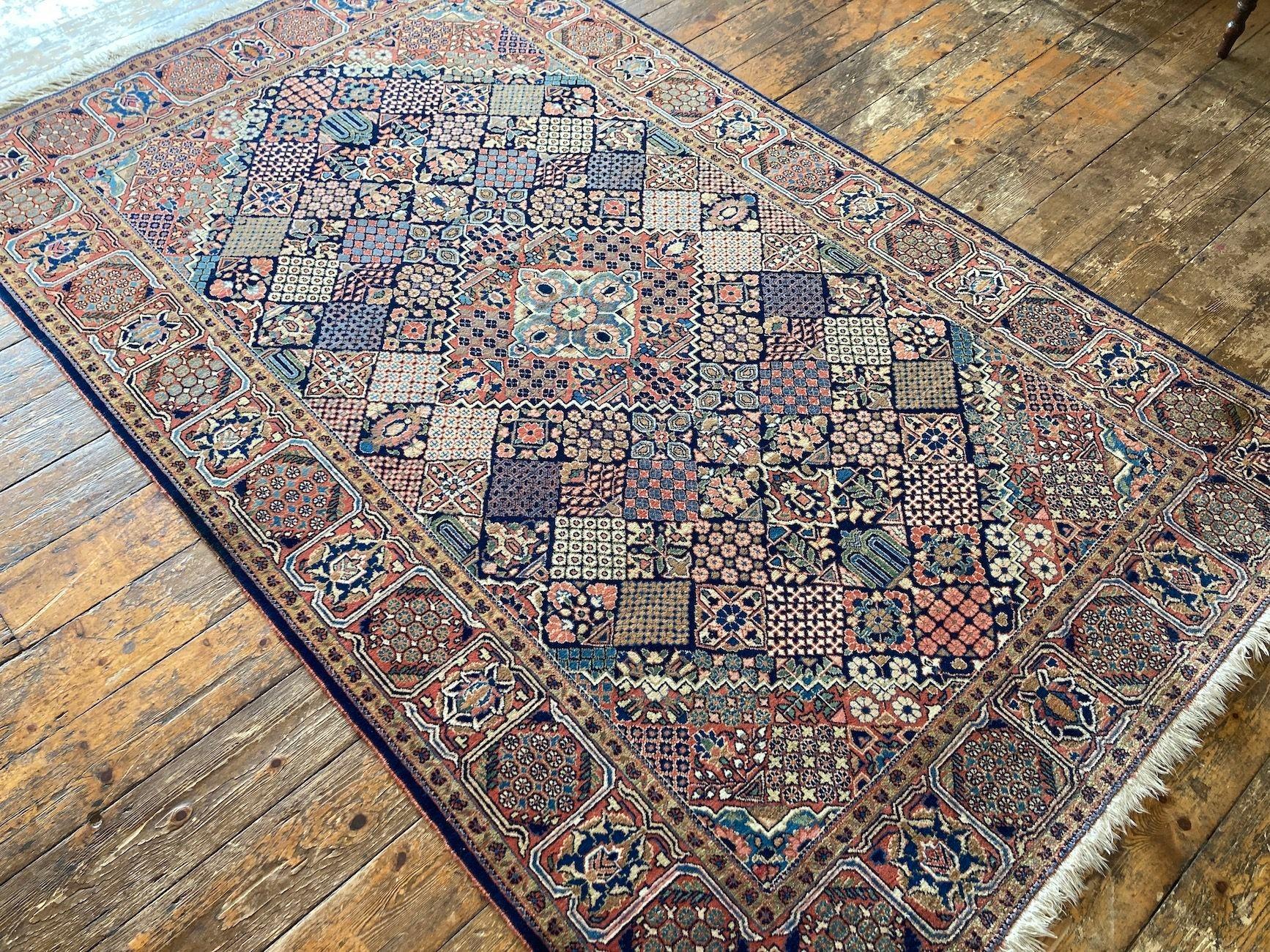 Persischer Kashan-Teppich im Vintage-Stil, 2,20 m x 1,35 m (Wolle) im Angebot