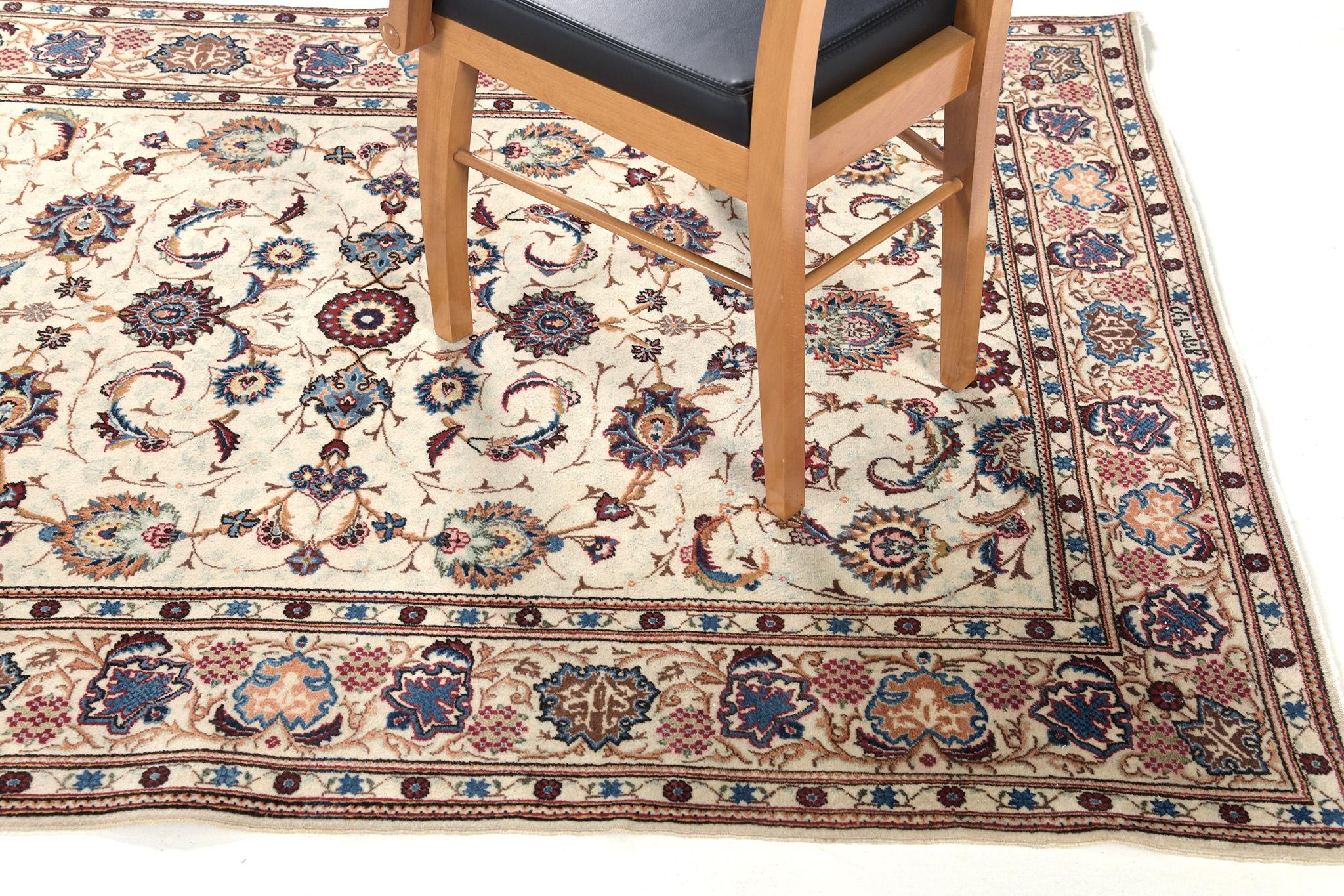 Persischer Kashan-Teppich im Vintage-Stil 30405 im Angebot 3