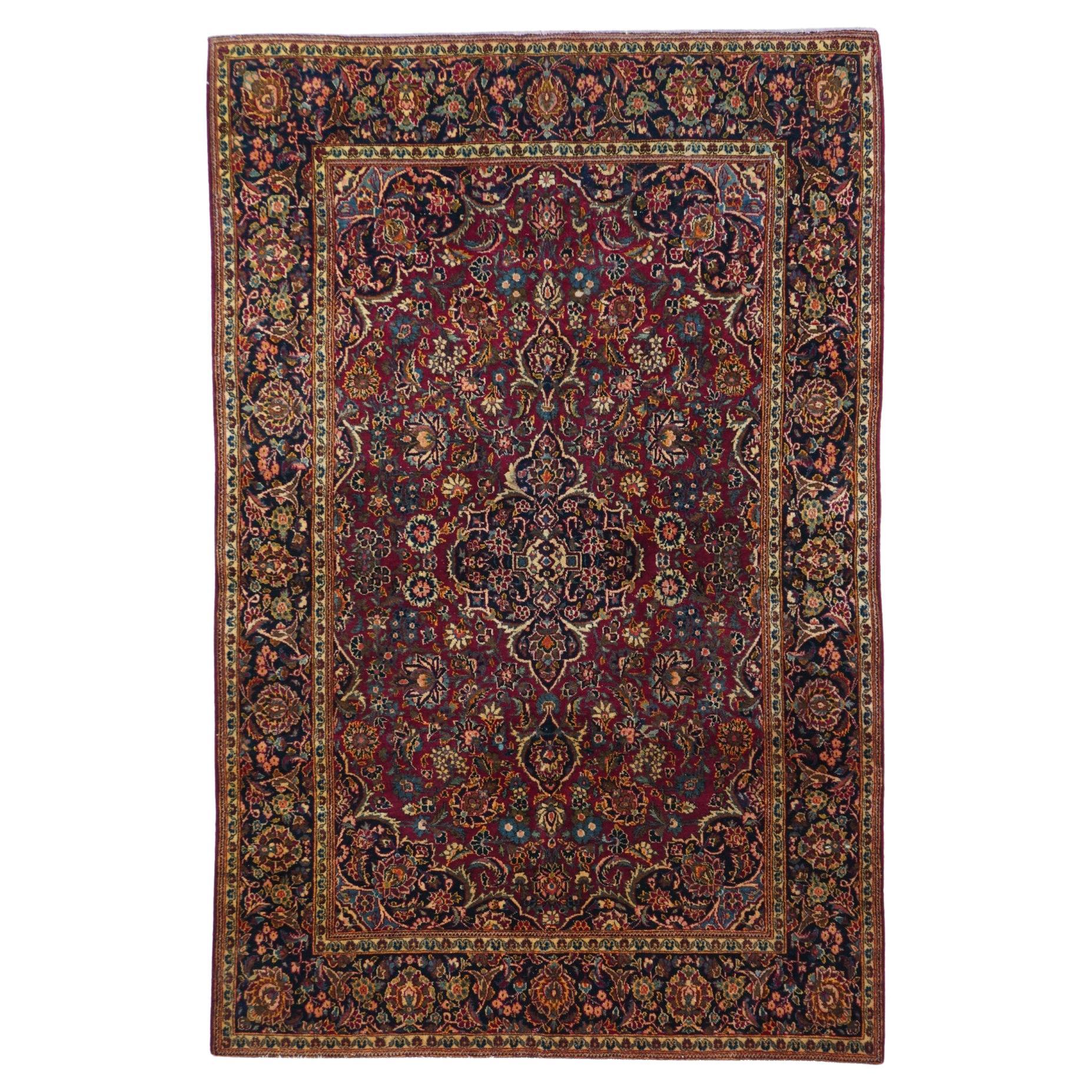 Vintage Persian Kashan Rug 4'3'' x 6'6''