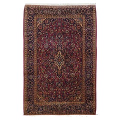 Vintage Persian Kashan Rug 4'4'' x 6'7''